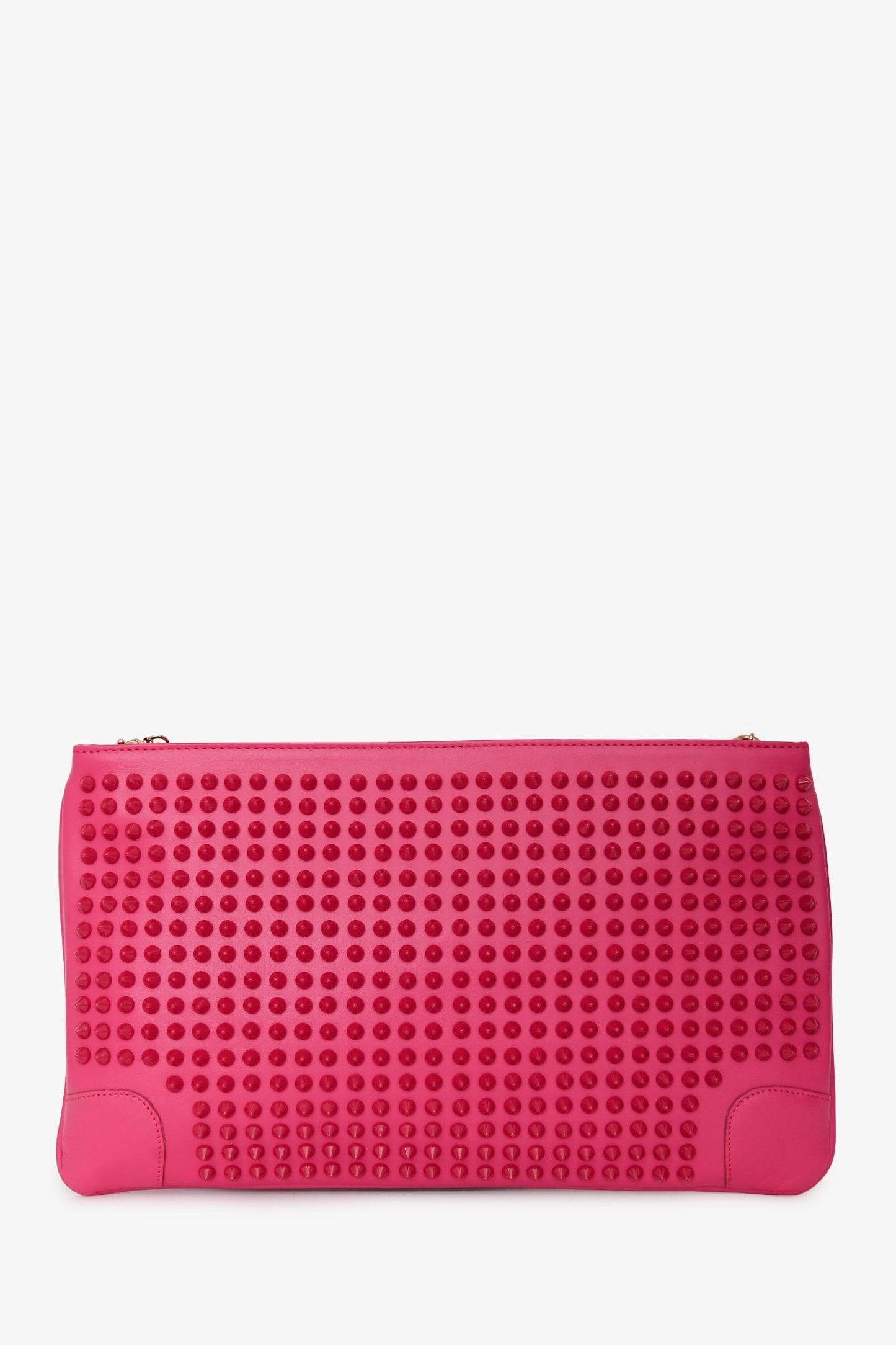 Christian Louboutin Pink Studded Loubi Clutch on Chain