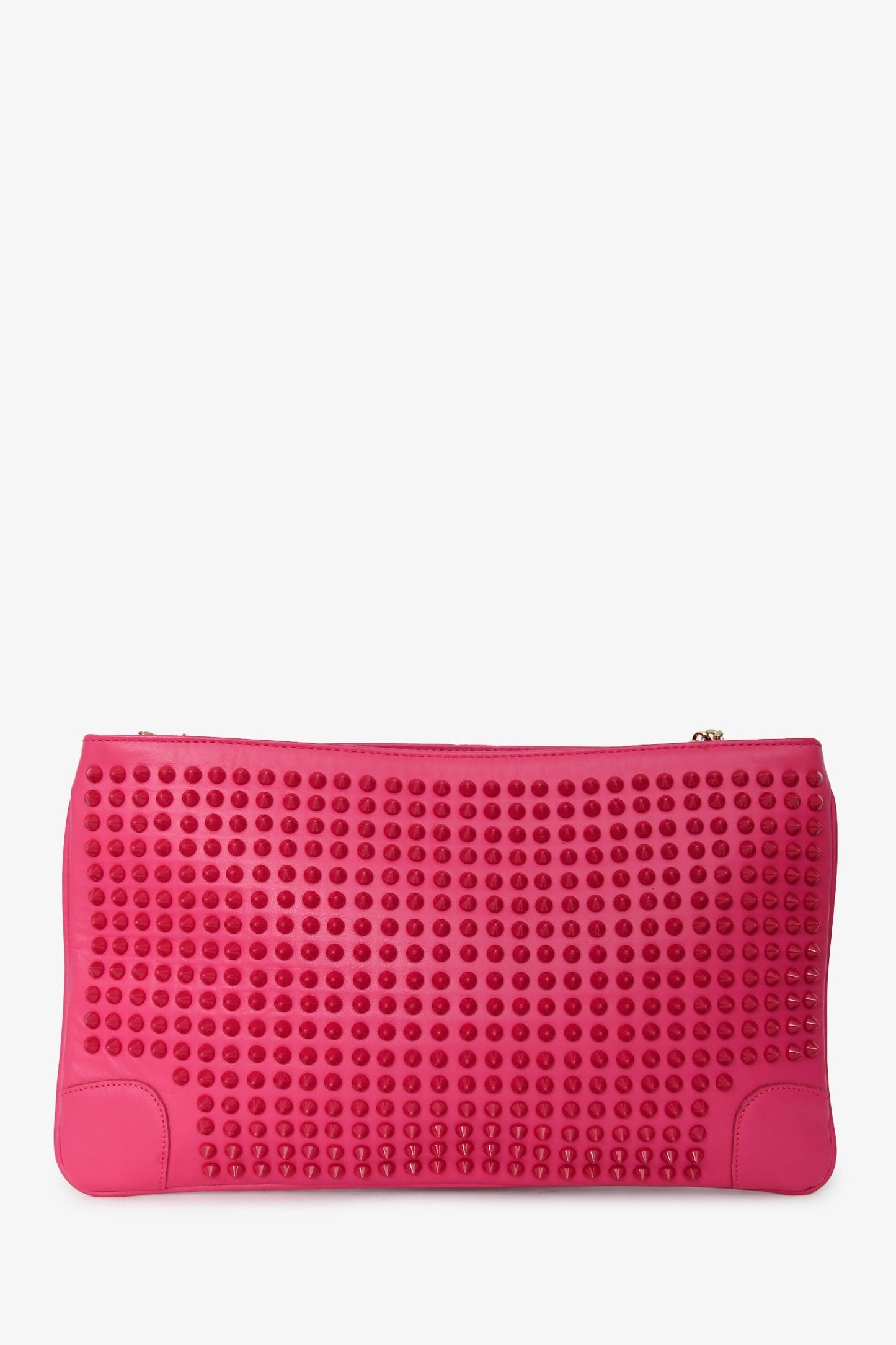 Christian Louboutin Pink Studded Loubi Clutch on Chain