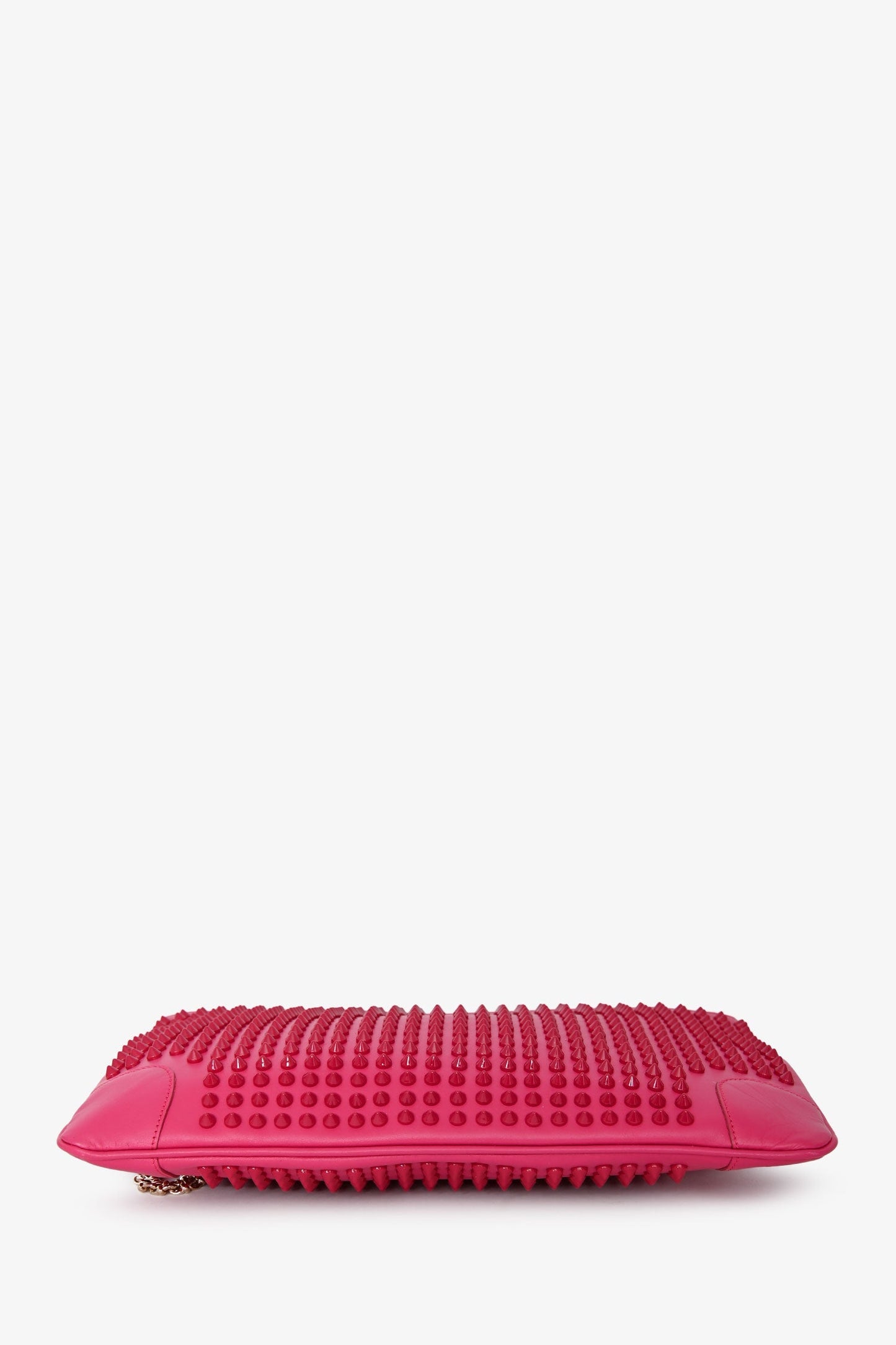 Christian Louboutin Pink Studded Loubi Clutch on Chain