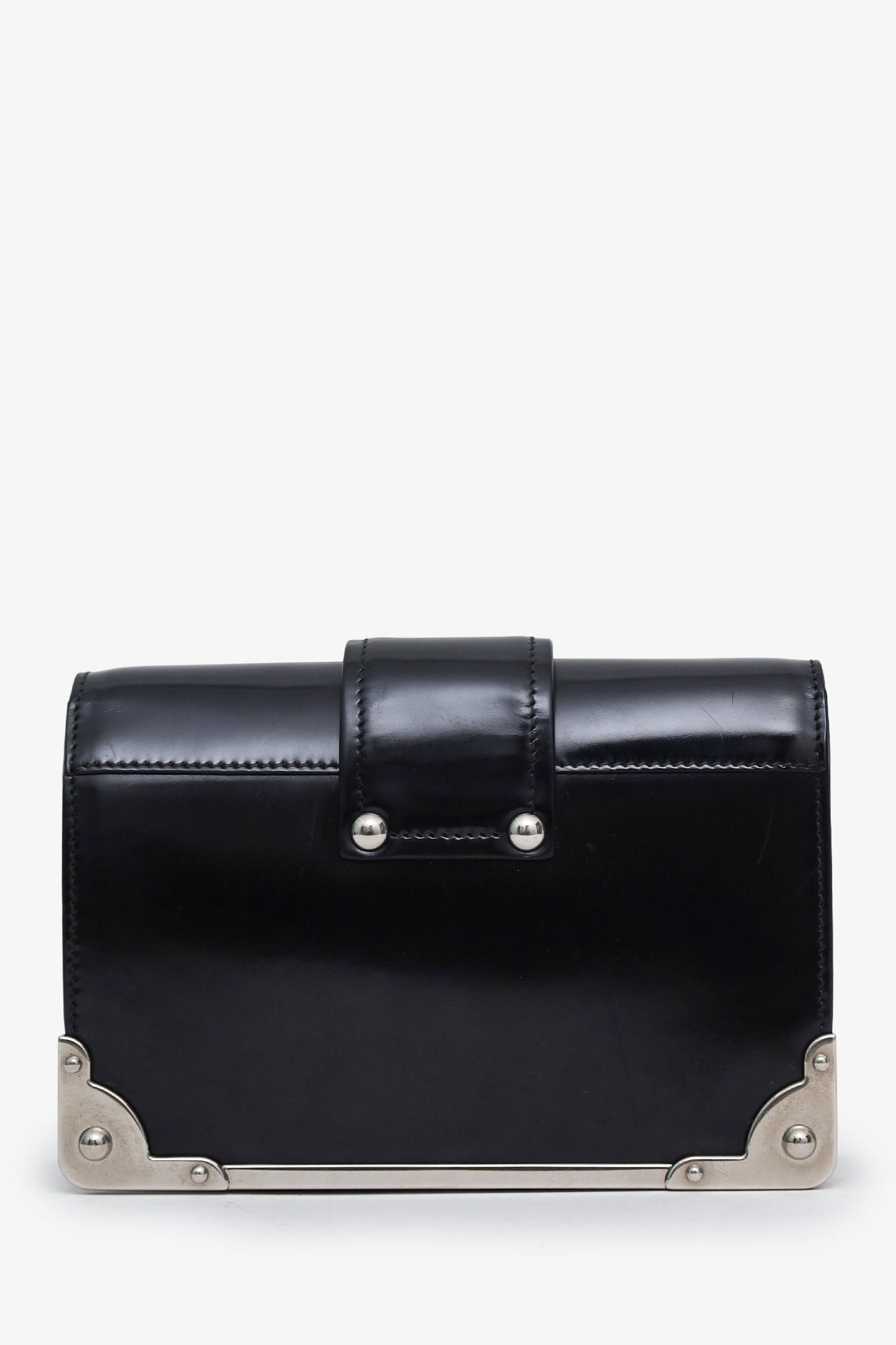 Prada Black Leather Cahier Chain Shoulder Bag