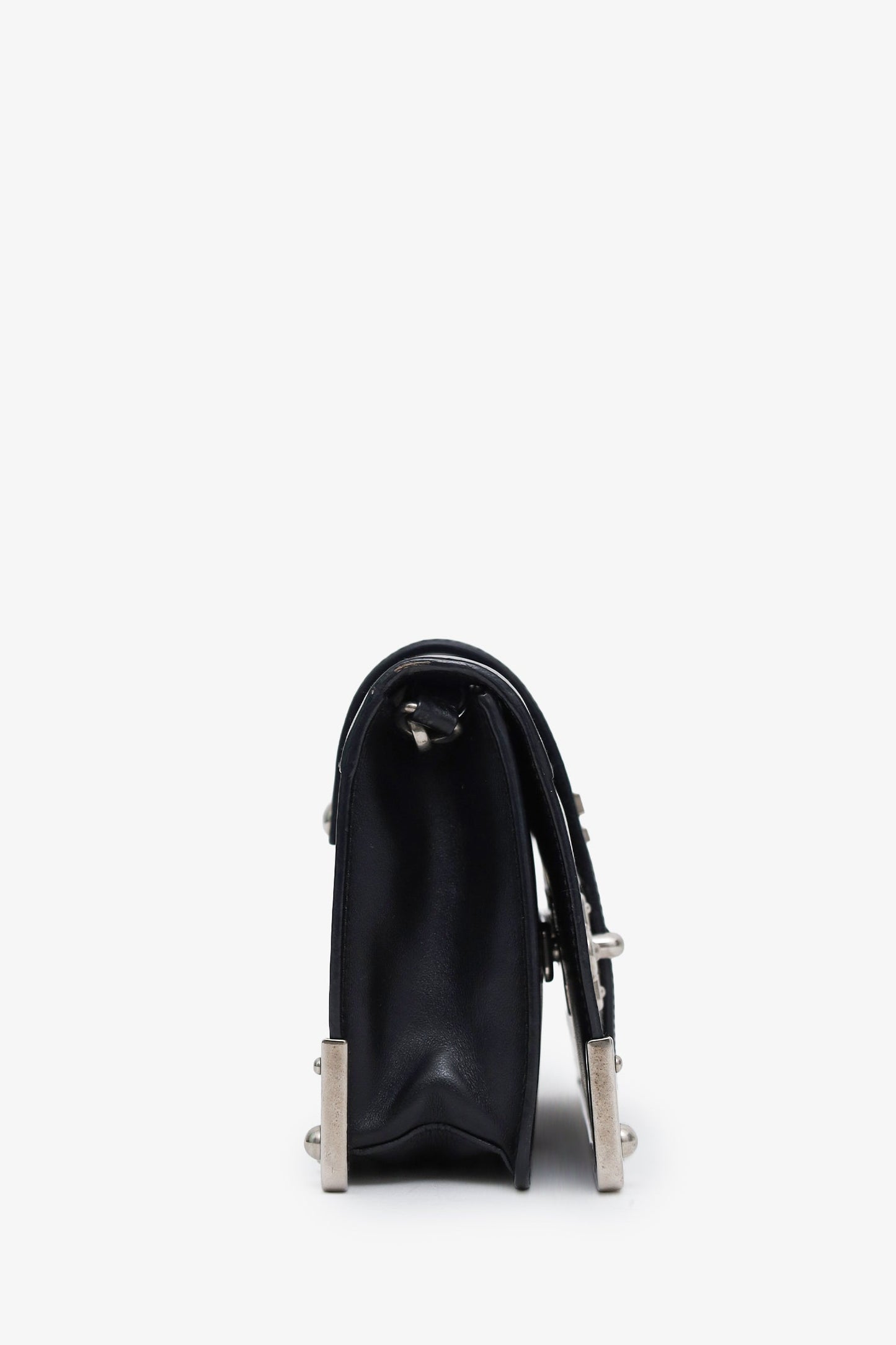Prada Black Leather Cahier Chain Shoulder Bag