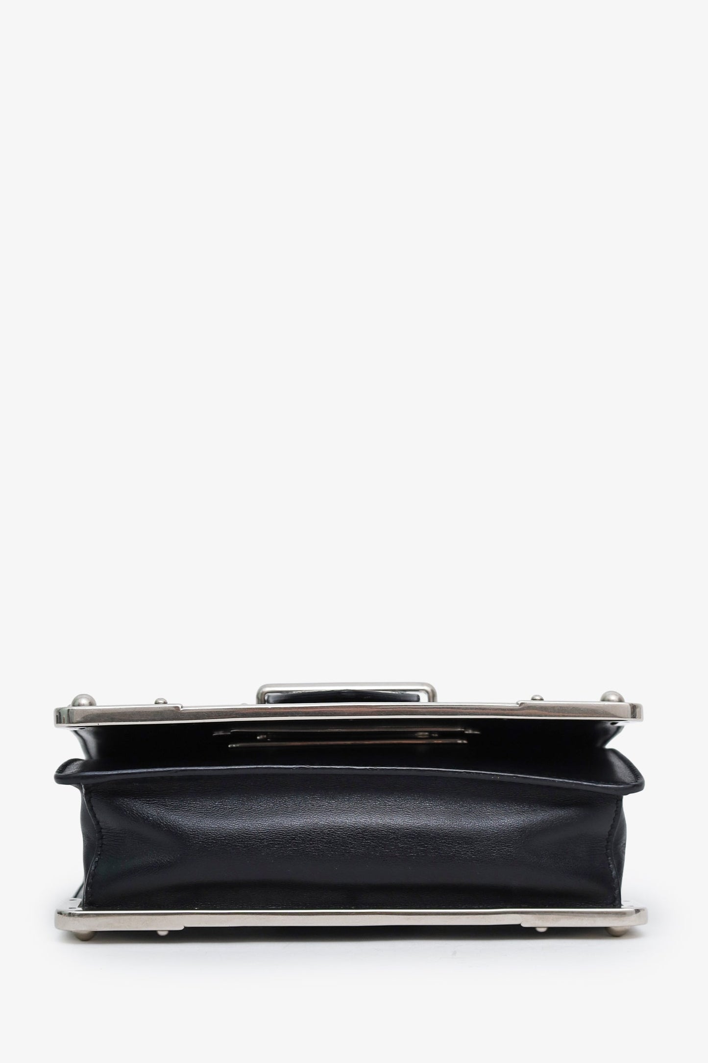 Prada Black Leather Cahier Chain Shoulder Bag