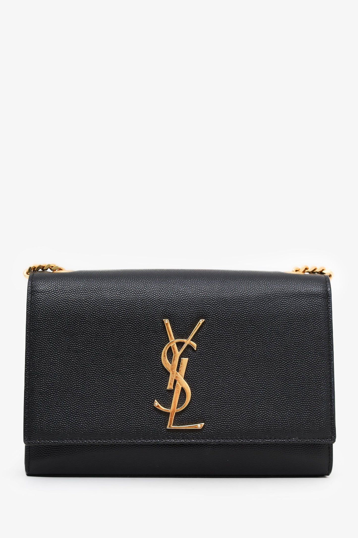 Saint Laurent Black Grained Leather Small Kate Bag