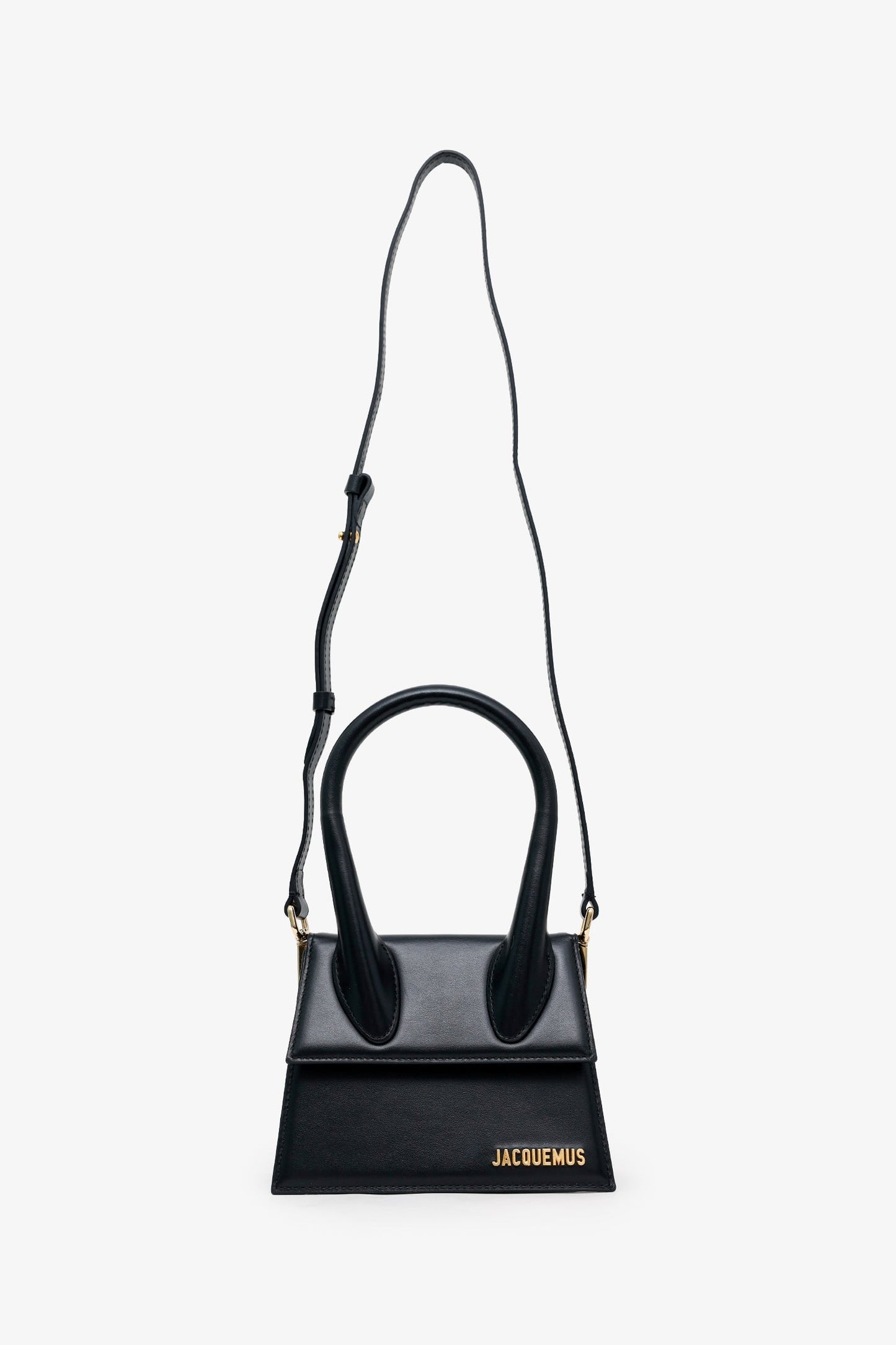 Jacquemus Black Leather 'Le Grand Chiquito' Shoulder Bag With Strap