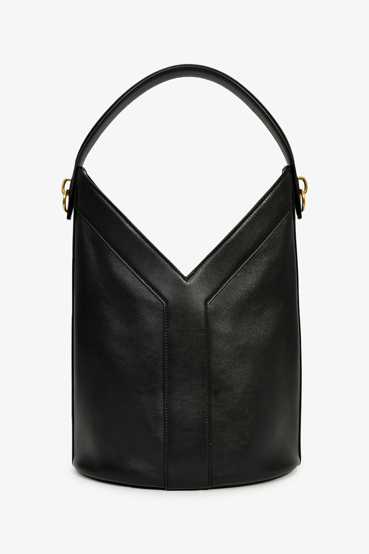Saint Laurent Black Leather Y Bucket Top Handle Bag