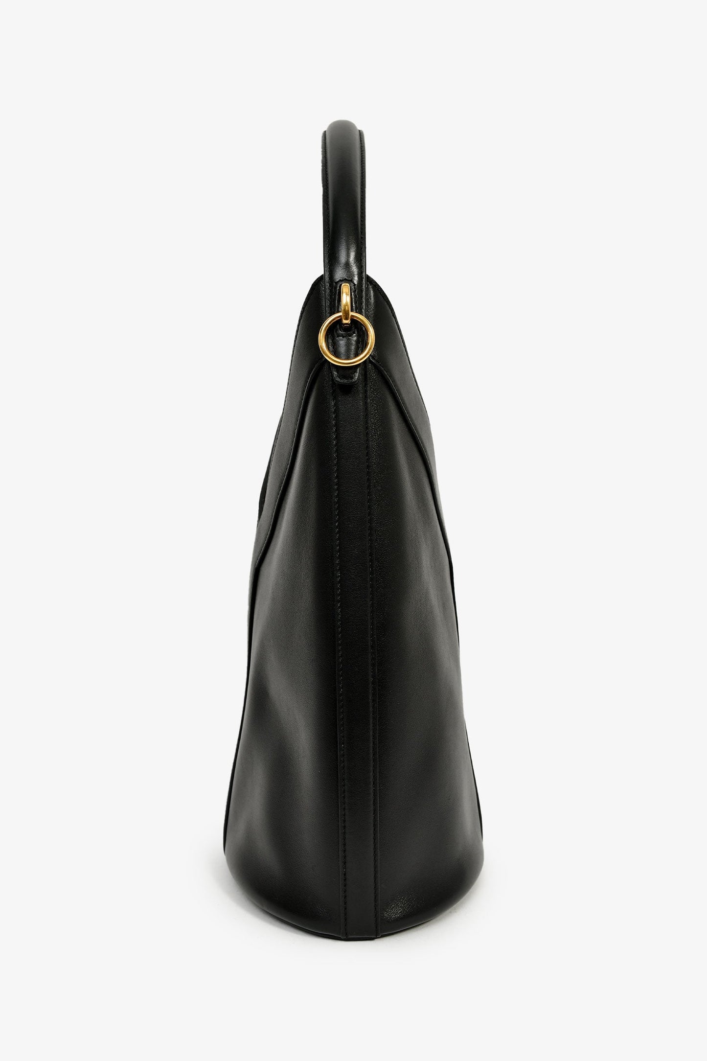 Saint Laurent Black Leather Y Bucket Top Handle Bag