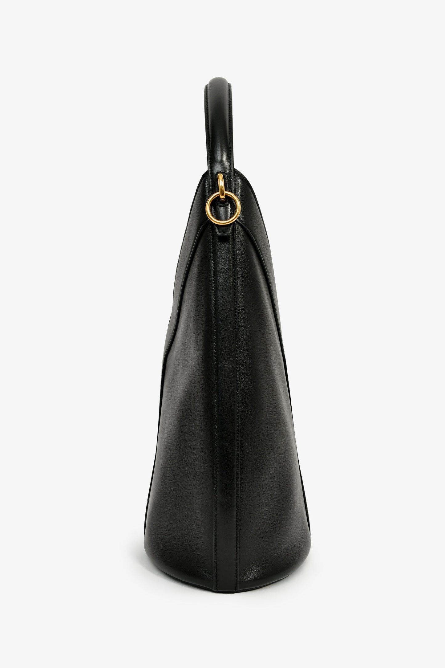Saint Laurent Black Leather Y Bucket Top Handle Bag