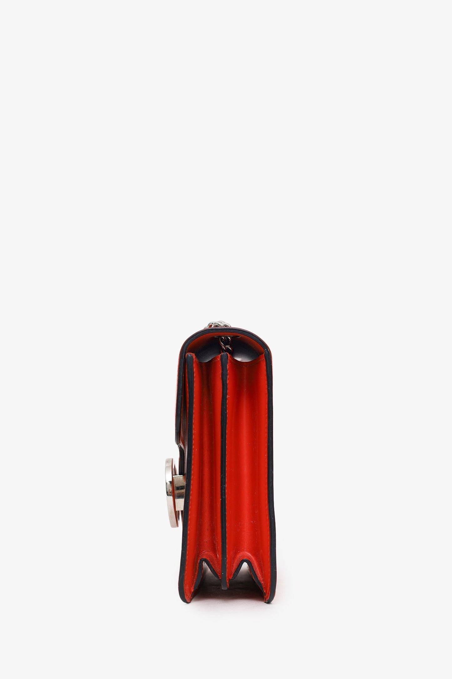 Gucci Orange Patent Leather GG 'Dollar' Small Shoulder Bag