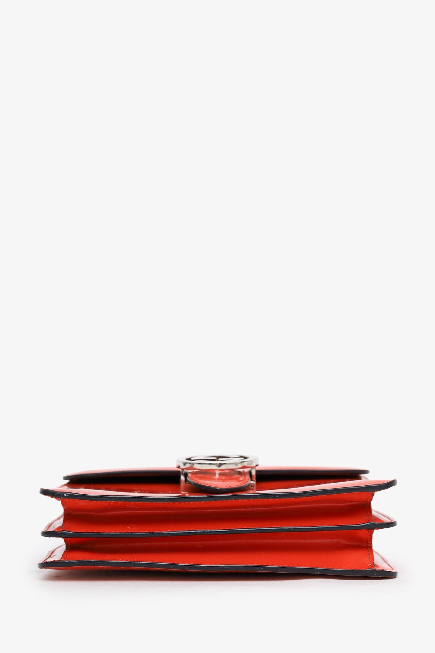 Gucci Orange Patent Leather GG 'Dollar' Small Shoulder Bag