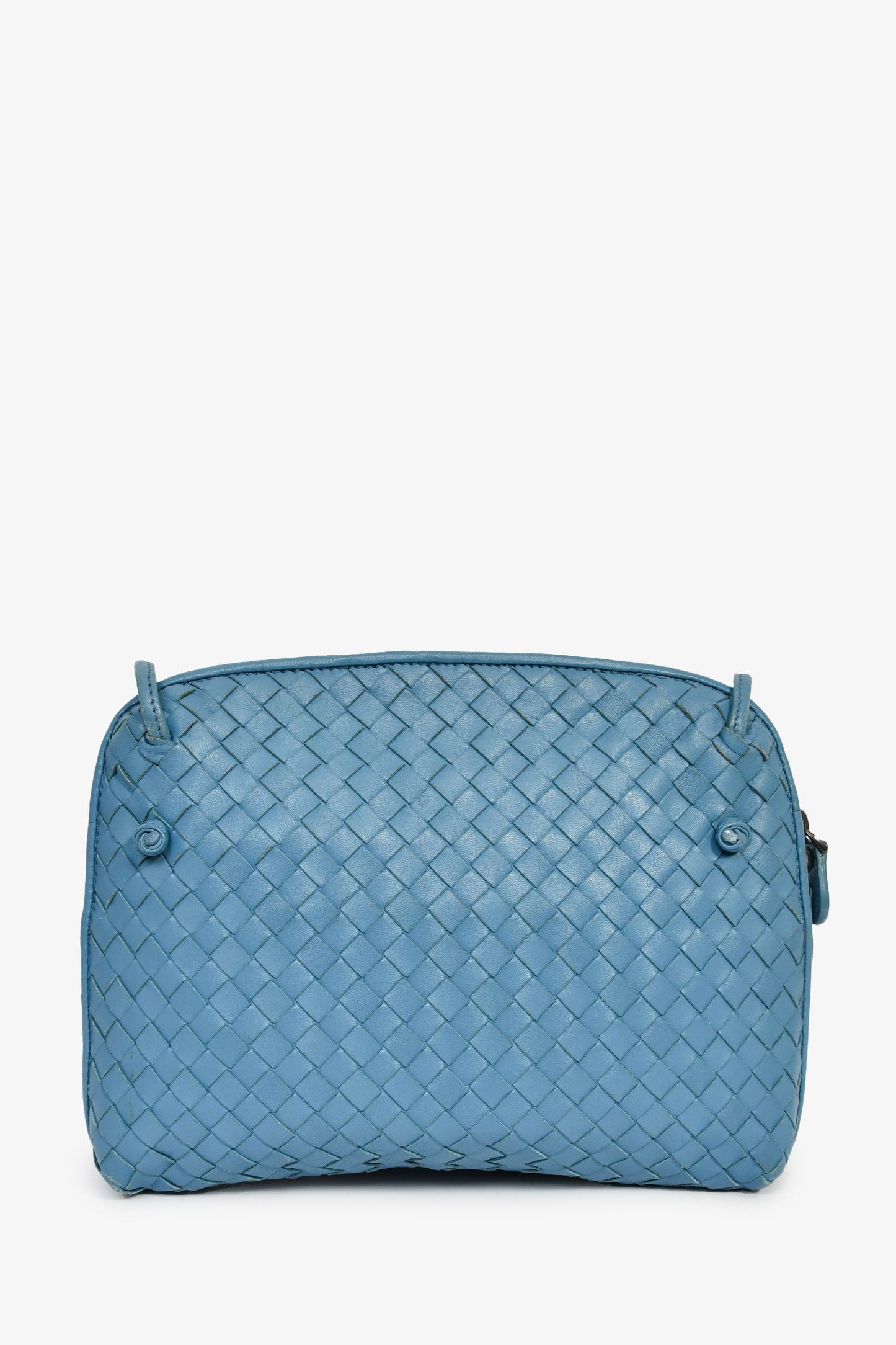Bottega Veneta Blue Intrecciato Leather Crossbody Bag