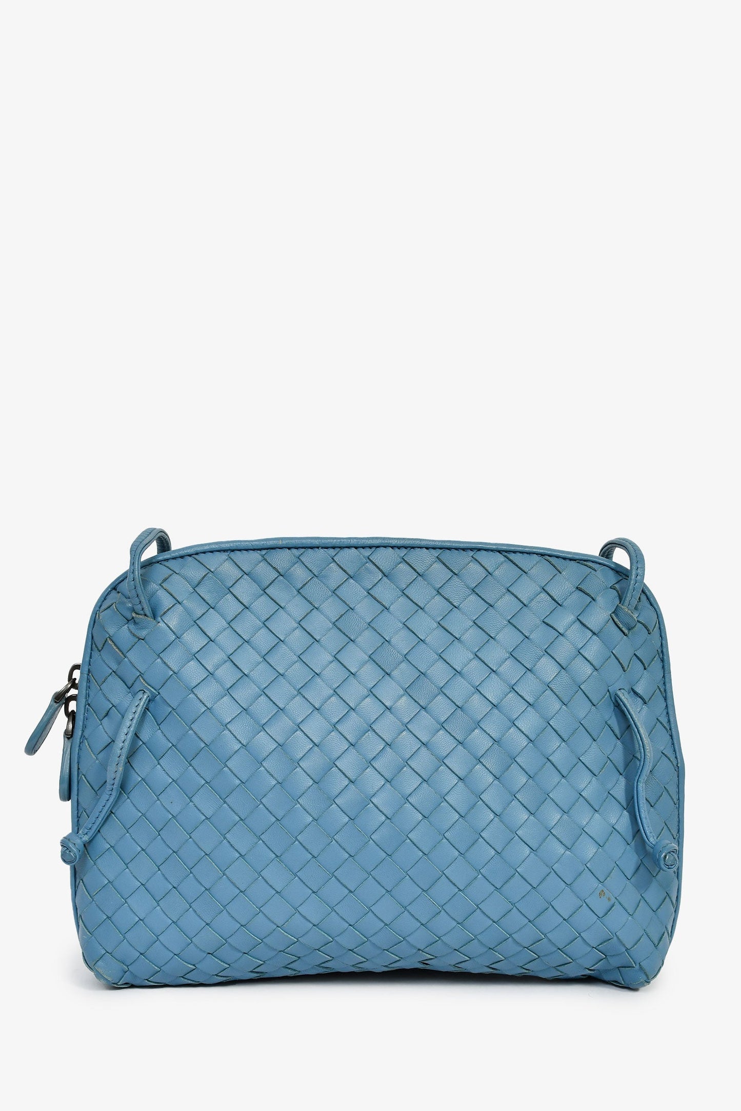 Bottega Veneta Blue Intrecciato Leather Crossbody Bag