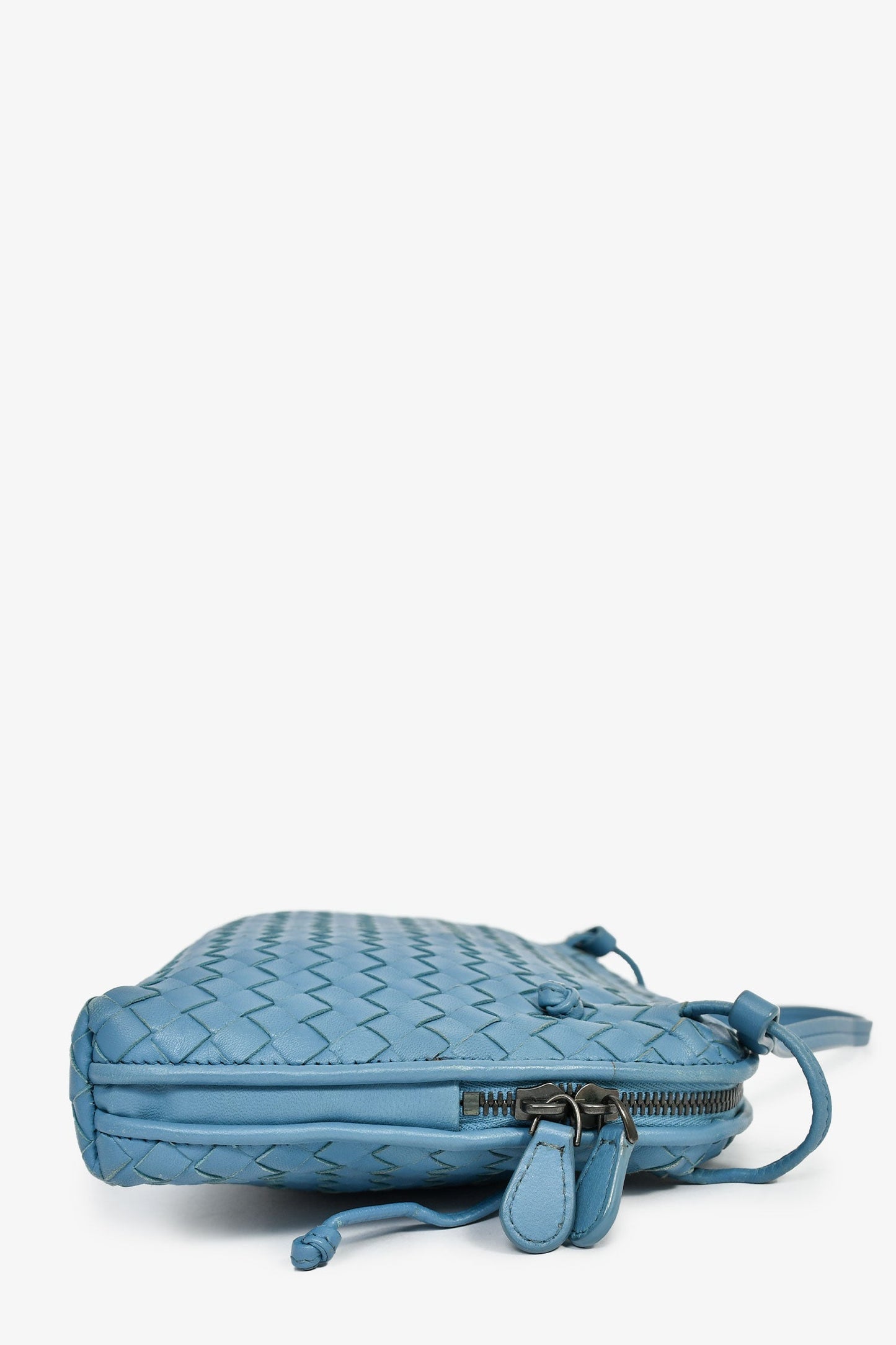 Bottega Veneta Blue Intrecciato Leather Crossbody Bag