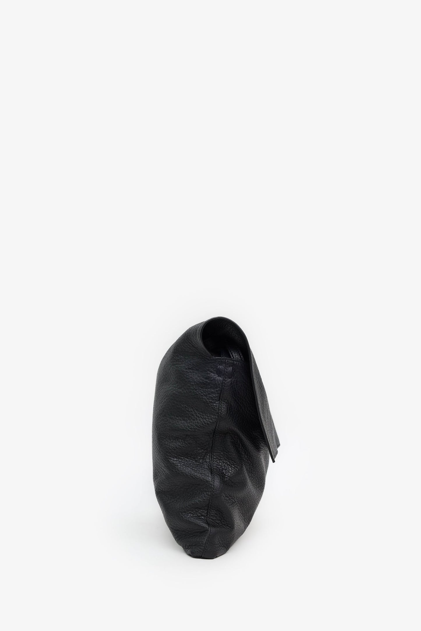 The Row Black Grained Leather Nan Shoulder Bag