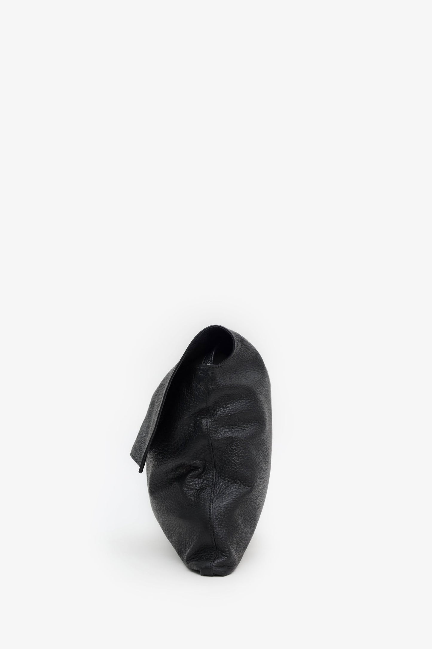 The Row Black Grained Leather Nan Shoulder Bag