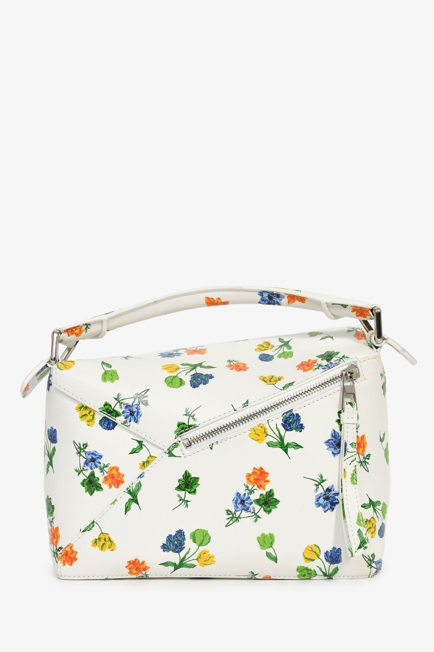 Loewe White/Multicolour Leather Small 'Flower Bianco' Puzzle Bag