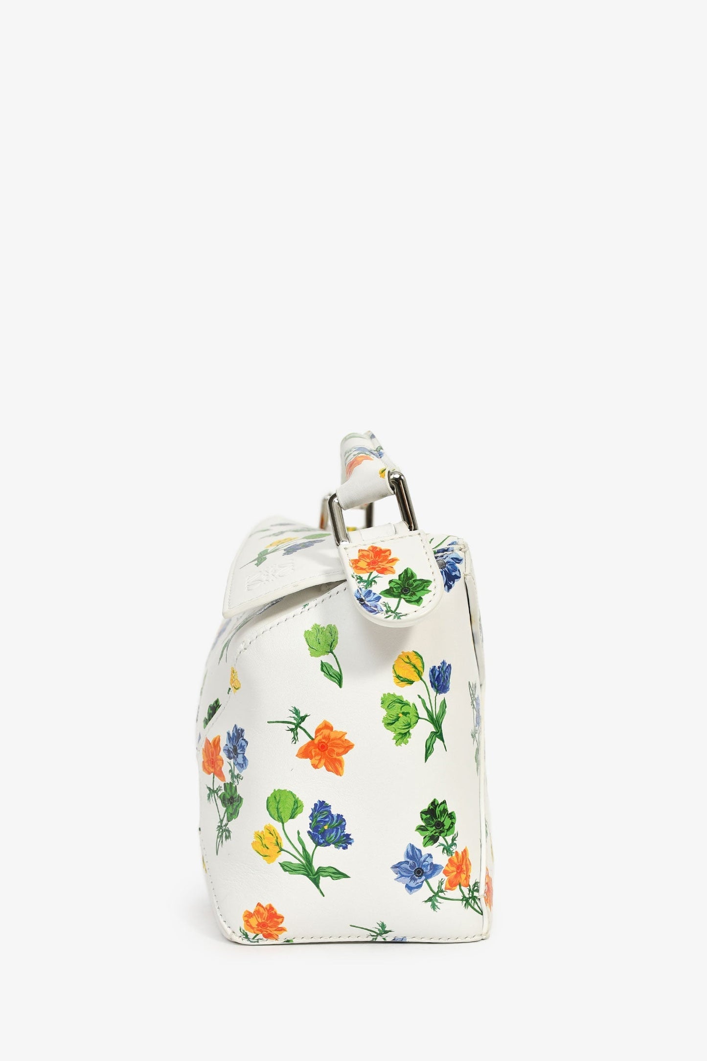 Loewe White/Multicolour Leather Small 'Flower Bianco' Puzzle Bag