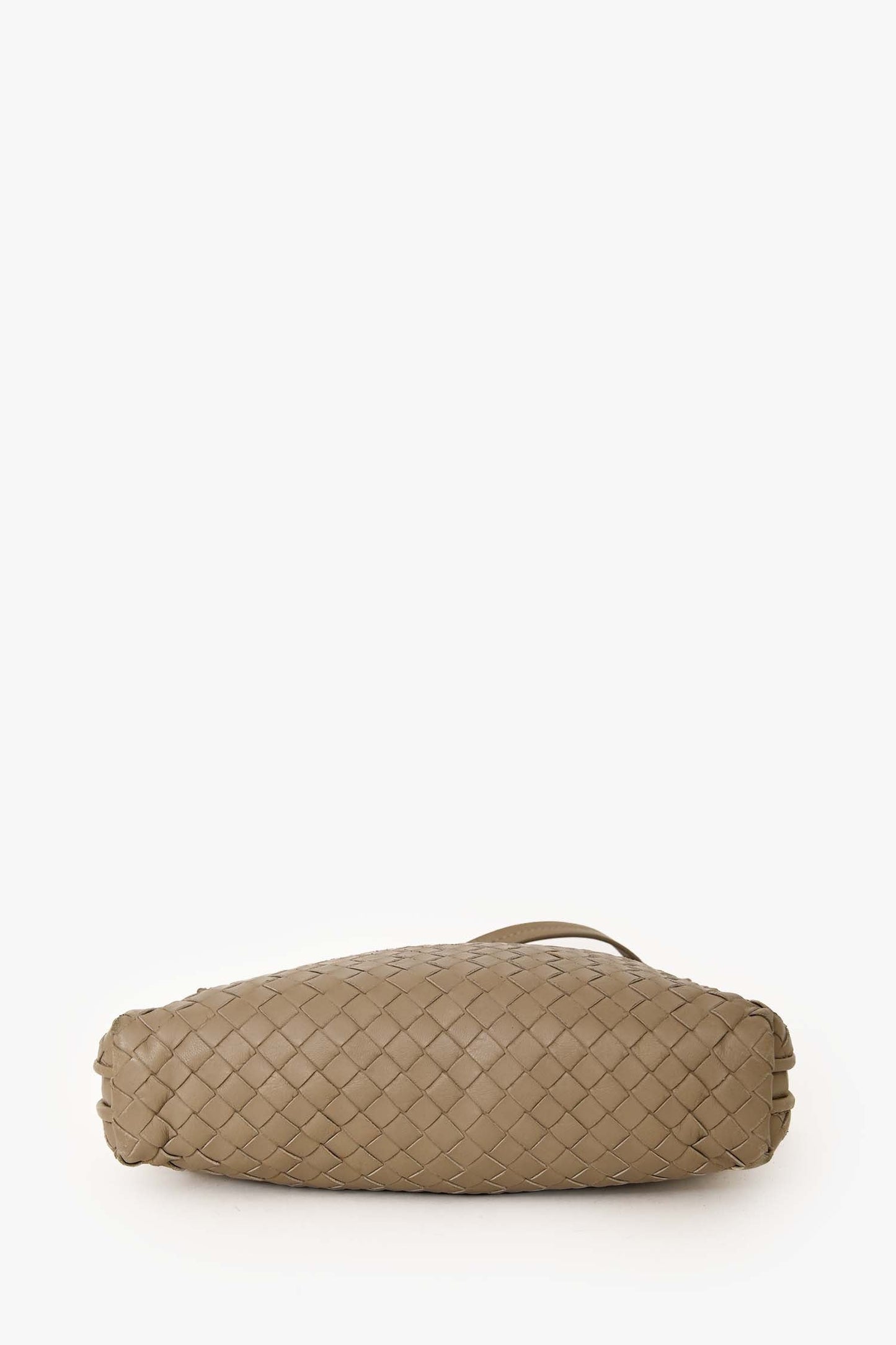 Bottega Veneta Taupe Leather Intrecciato Nodini Crossbody Bag