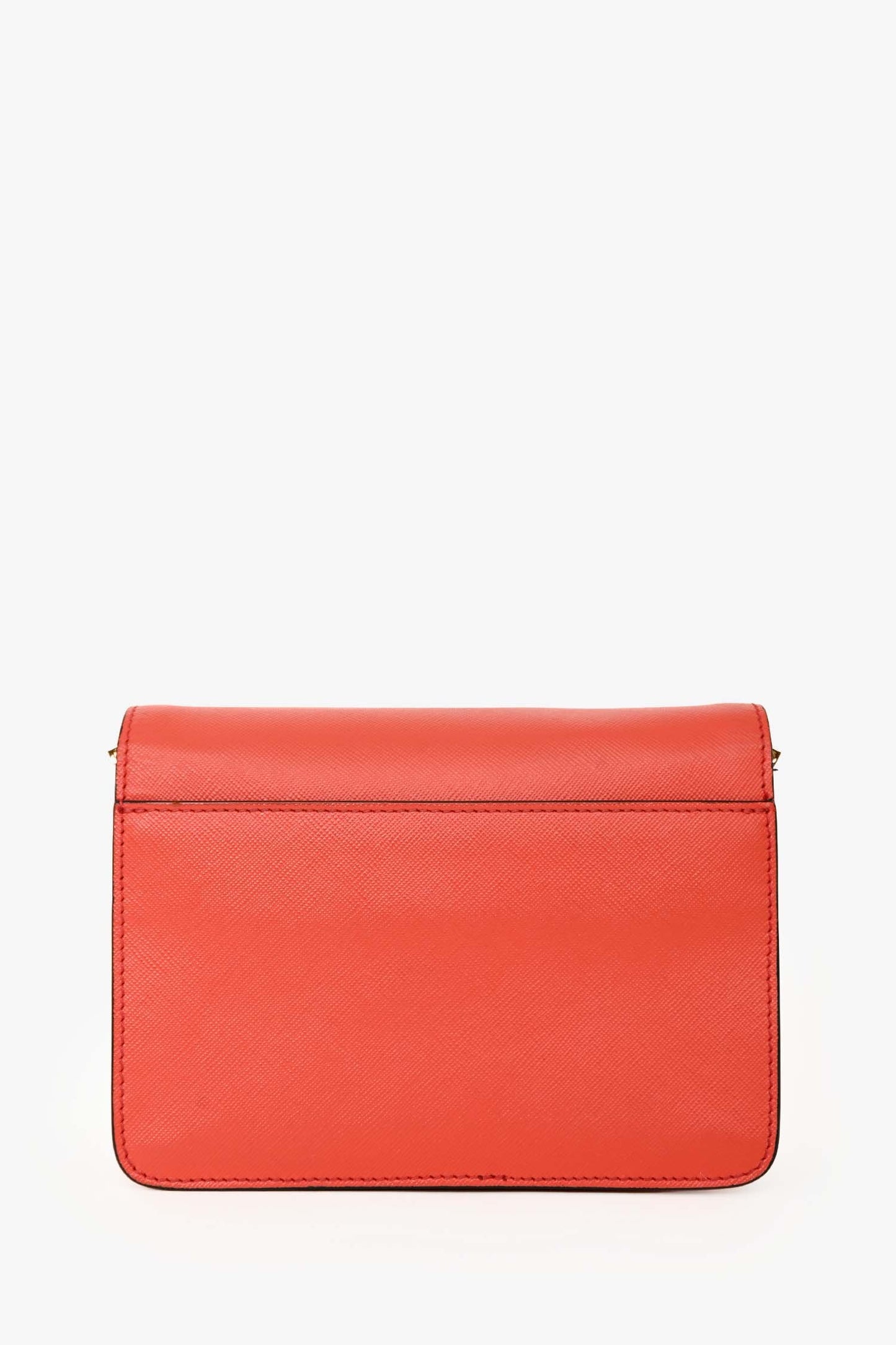 Marni Red Grained Leather Mini Trunk Crossbody Bag