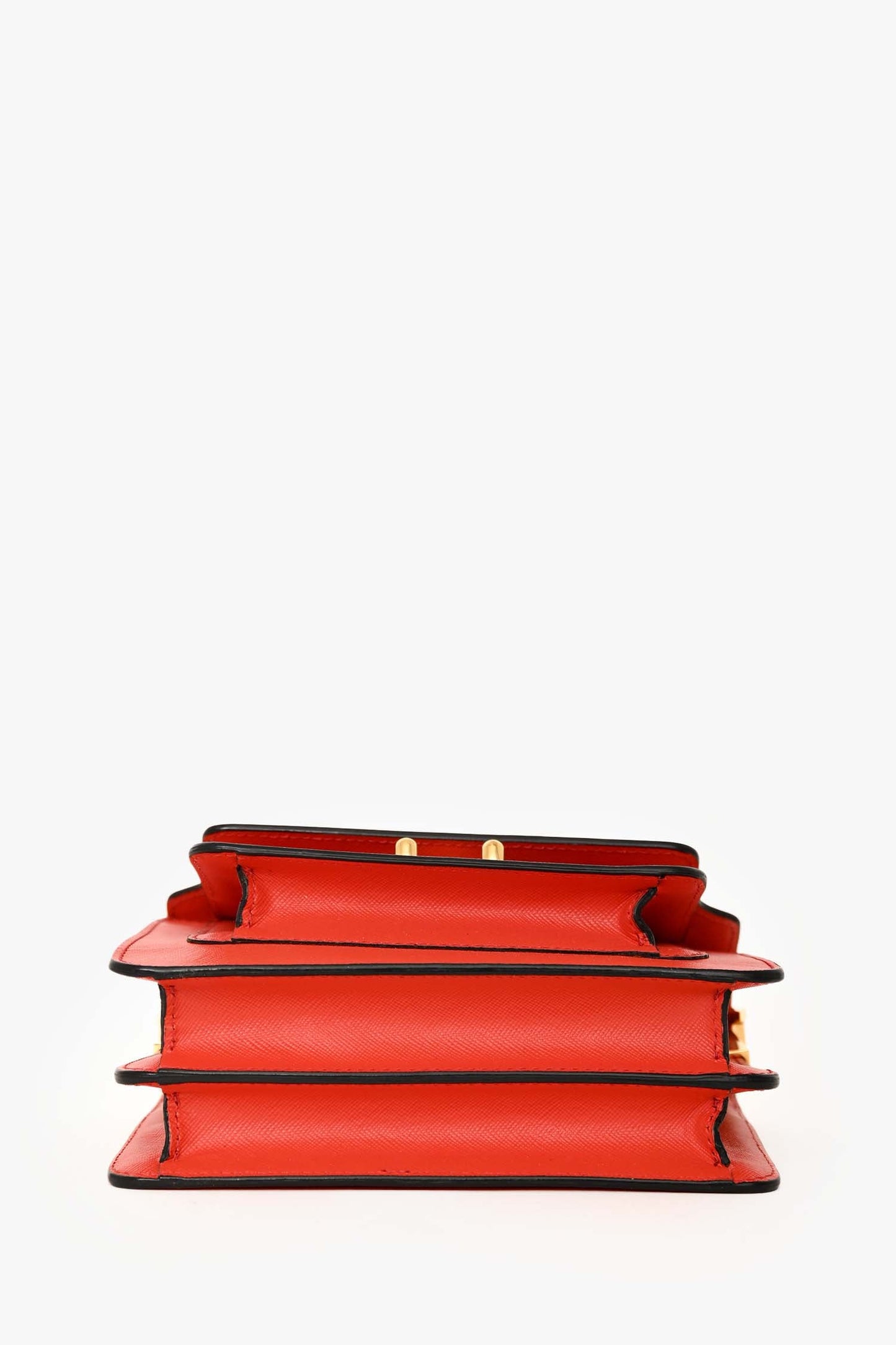 Marni Red Grained Leather Mini Trunk Crossbody Bag