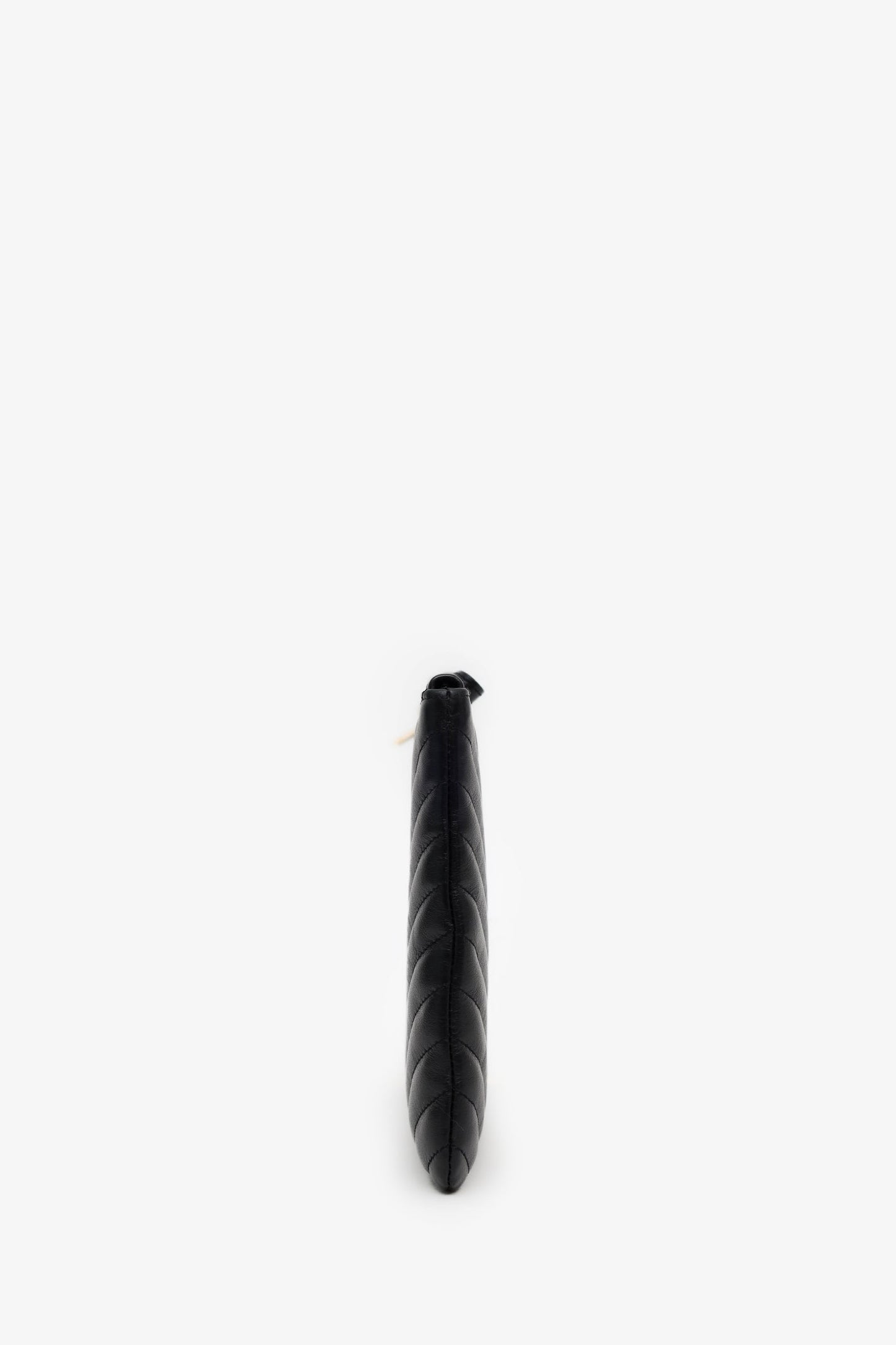 Saint Laurent Black Calfskin Matelasse Chevron Small Monogram A5 Wristlet