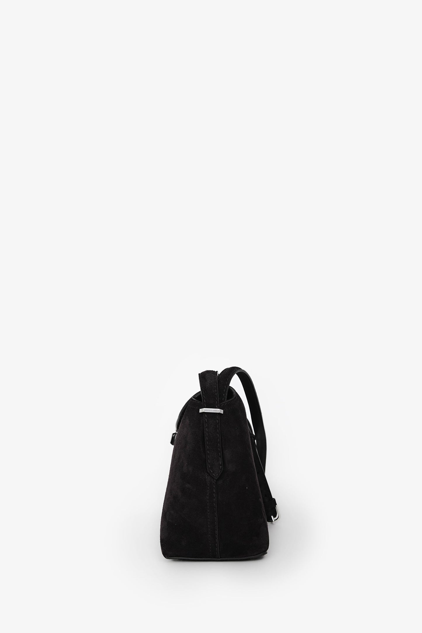 Toteme Dark Brown Suede T-Lock Top Handle Bag With Strap