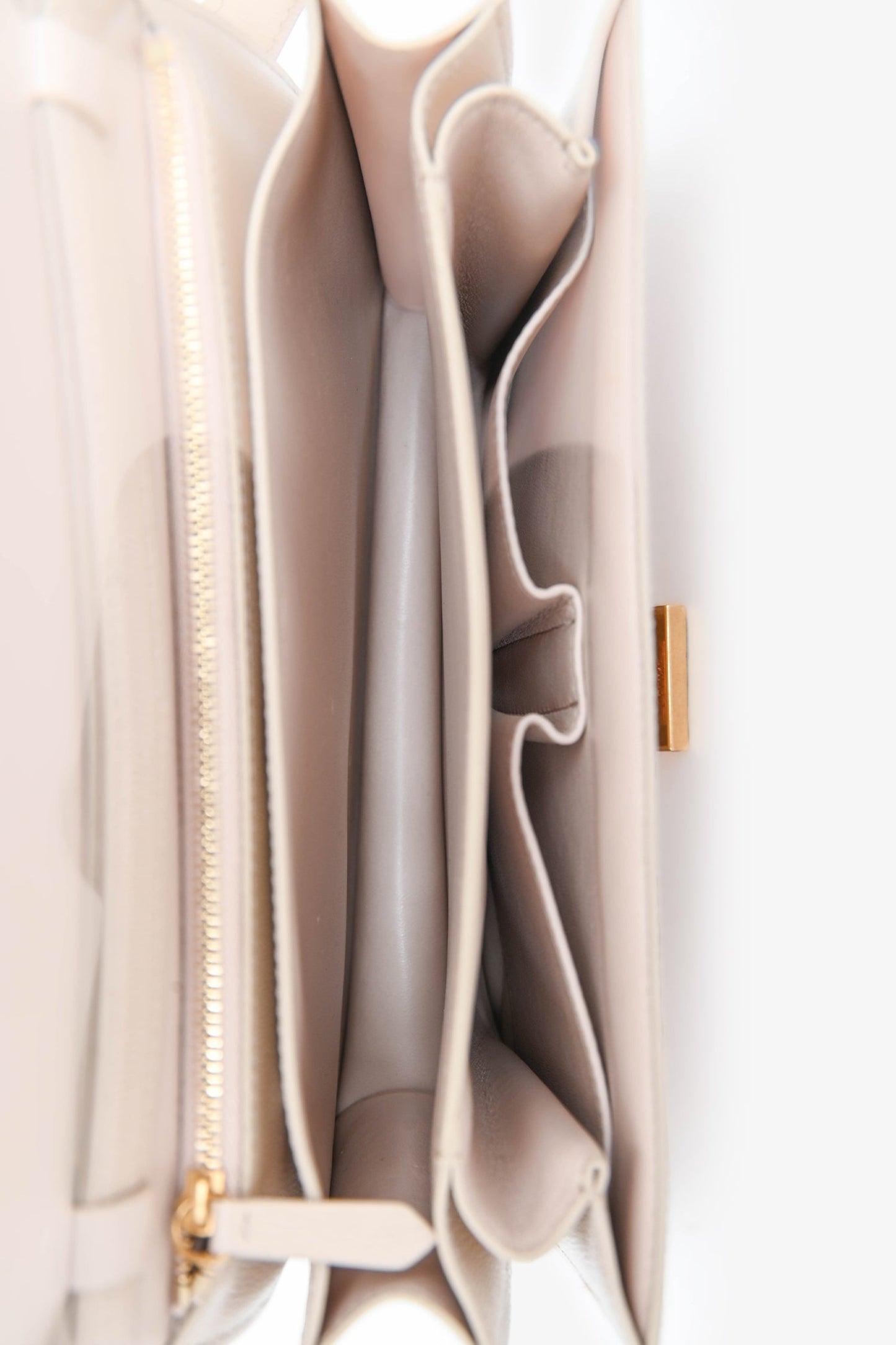 Celine 2018 Beige Leather Medium Classic Box