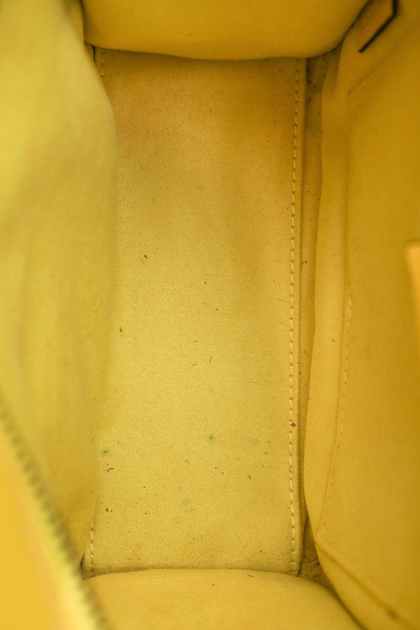 Celine Yellow Leather Nano Luggage Bag With Strap