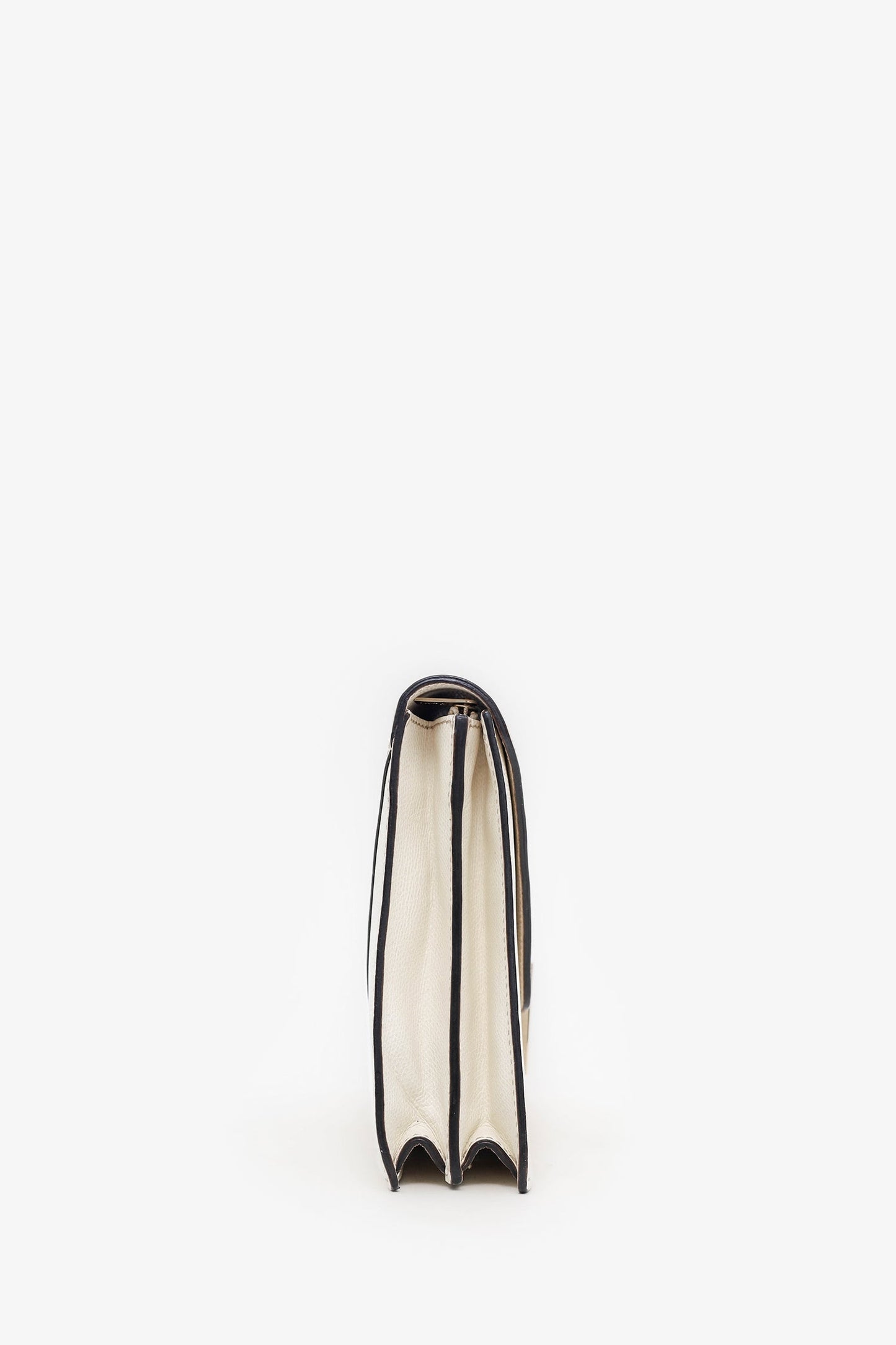 Valextra White Leather Envelope Clutch