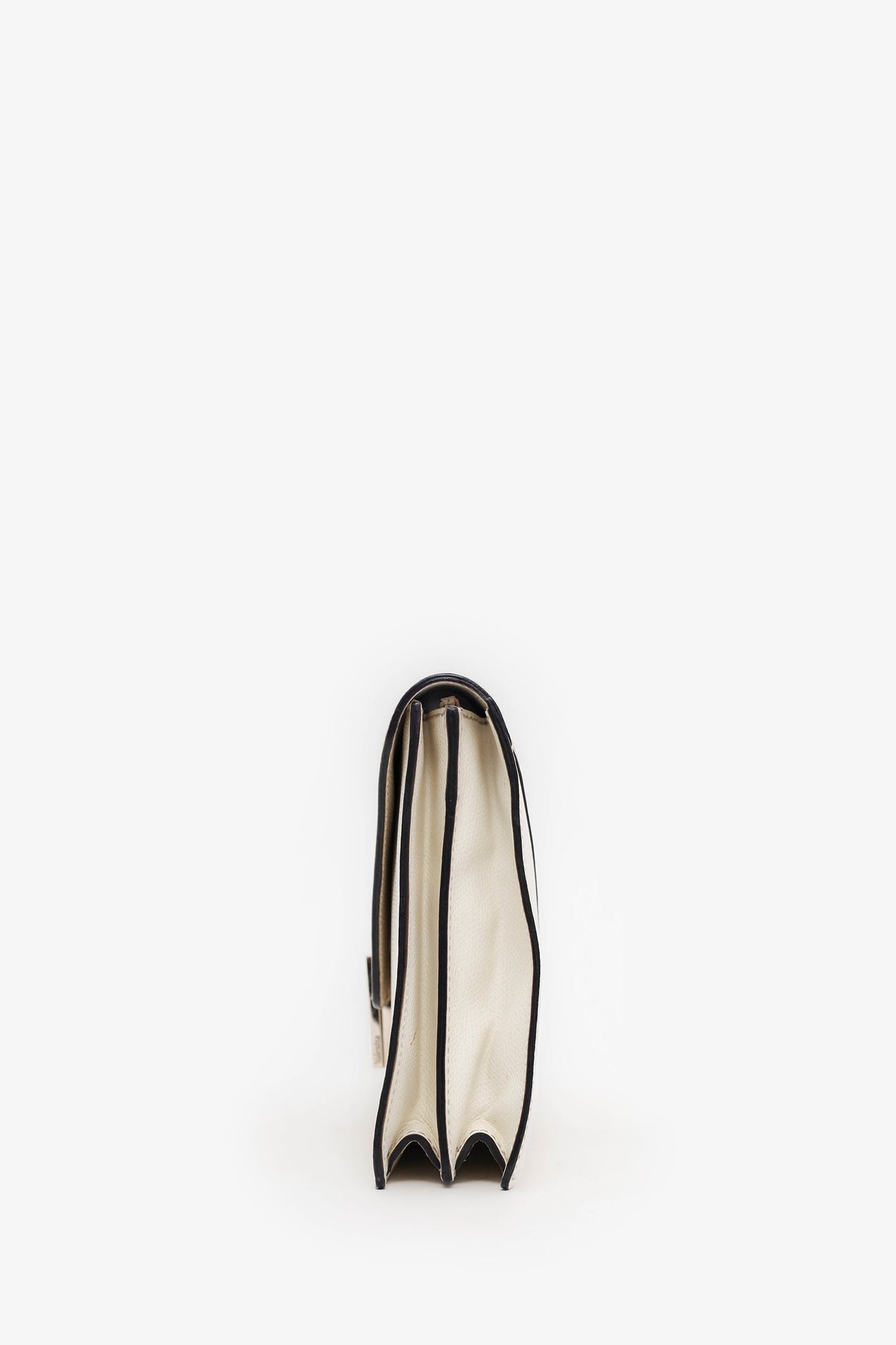 Valextra White Leather Envelope Clutch