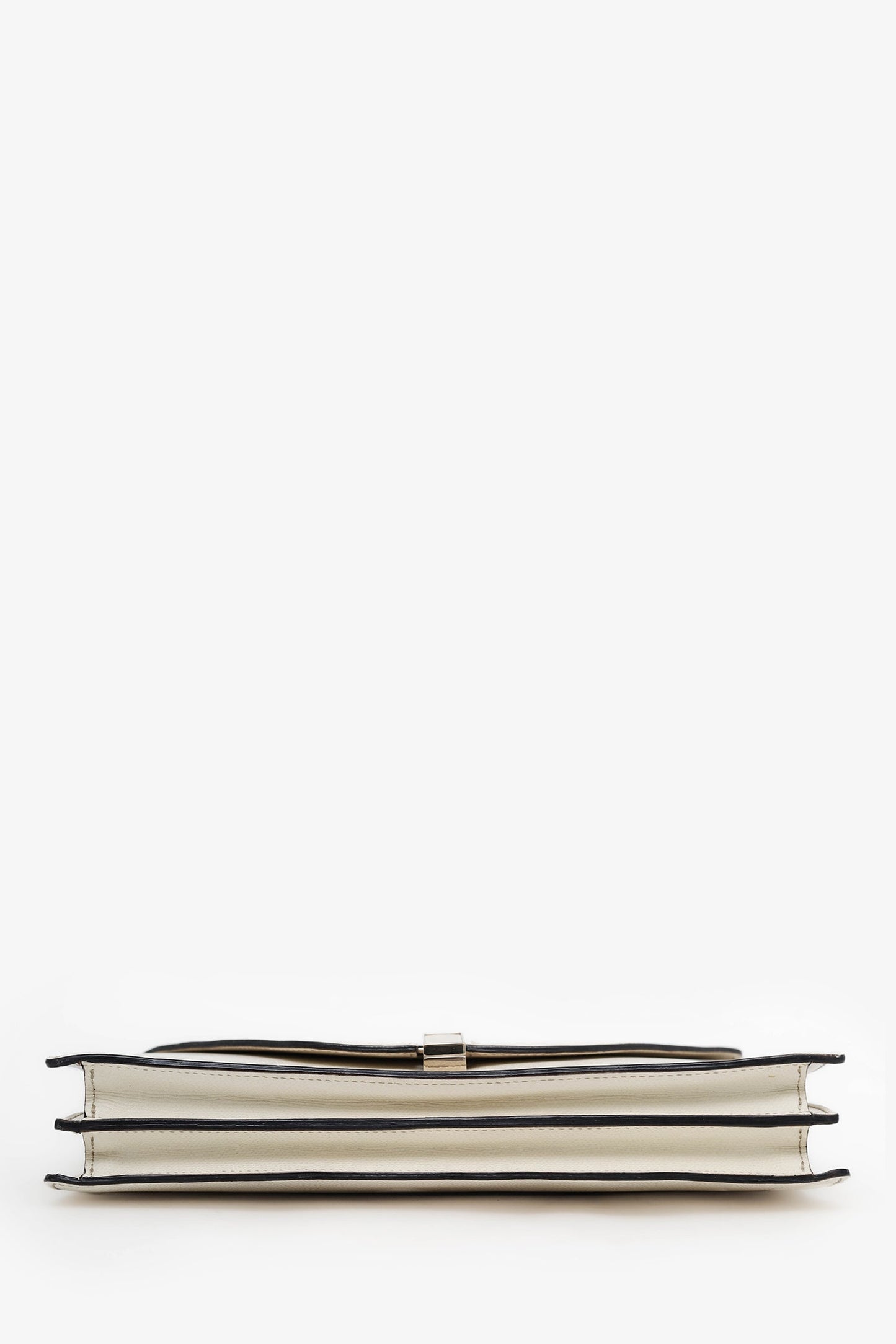 Valextra White Leather Envelope Clutch