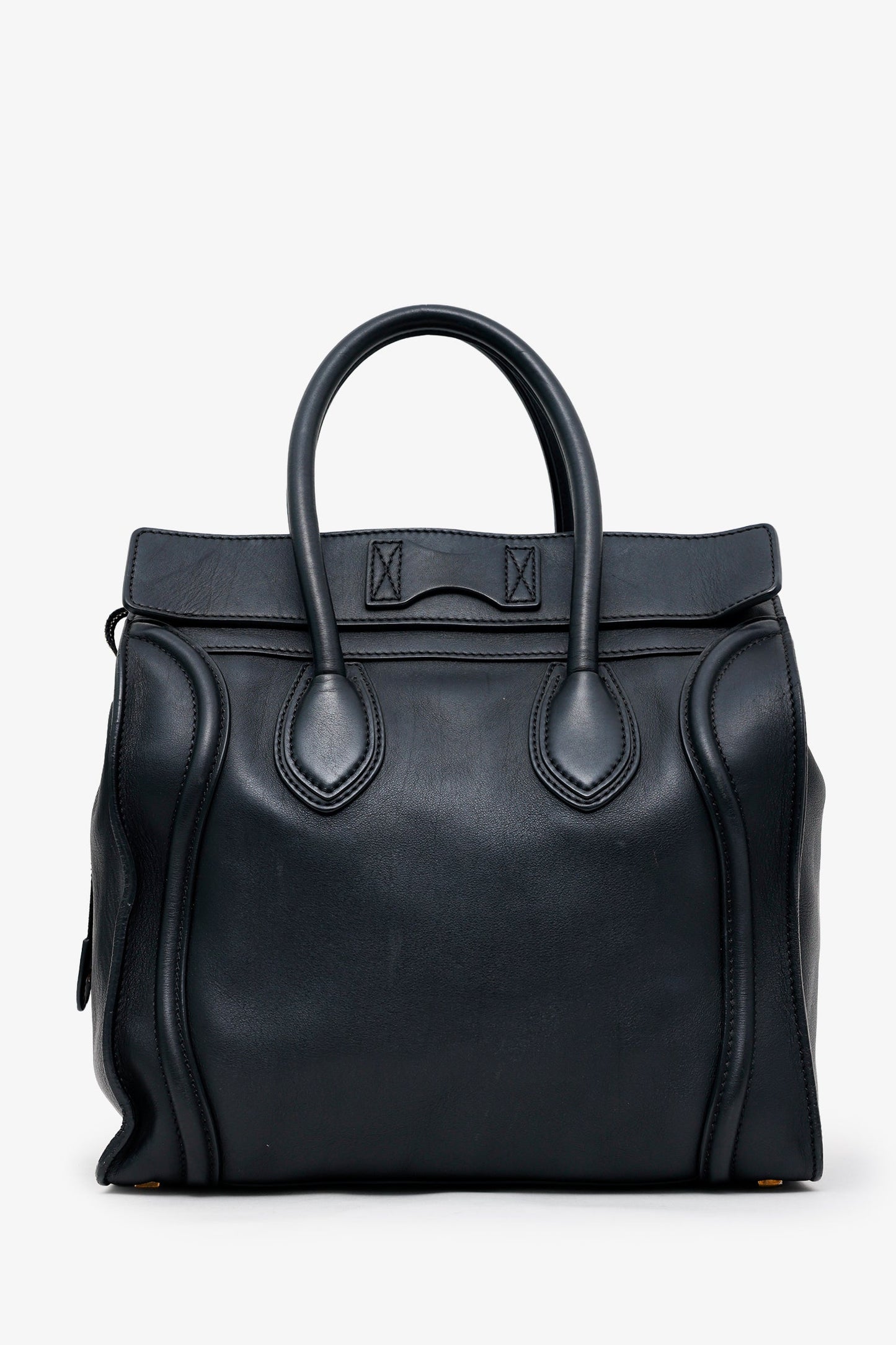 Celine Black Leather Micro Luggage Tote