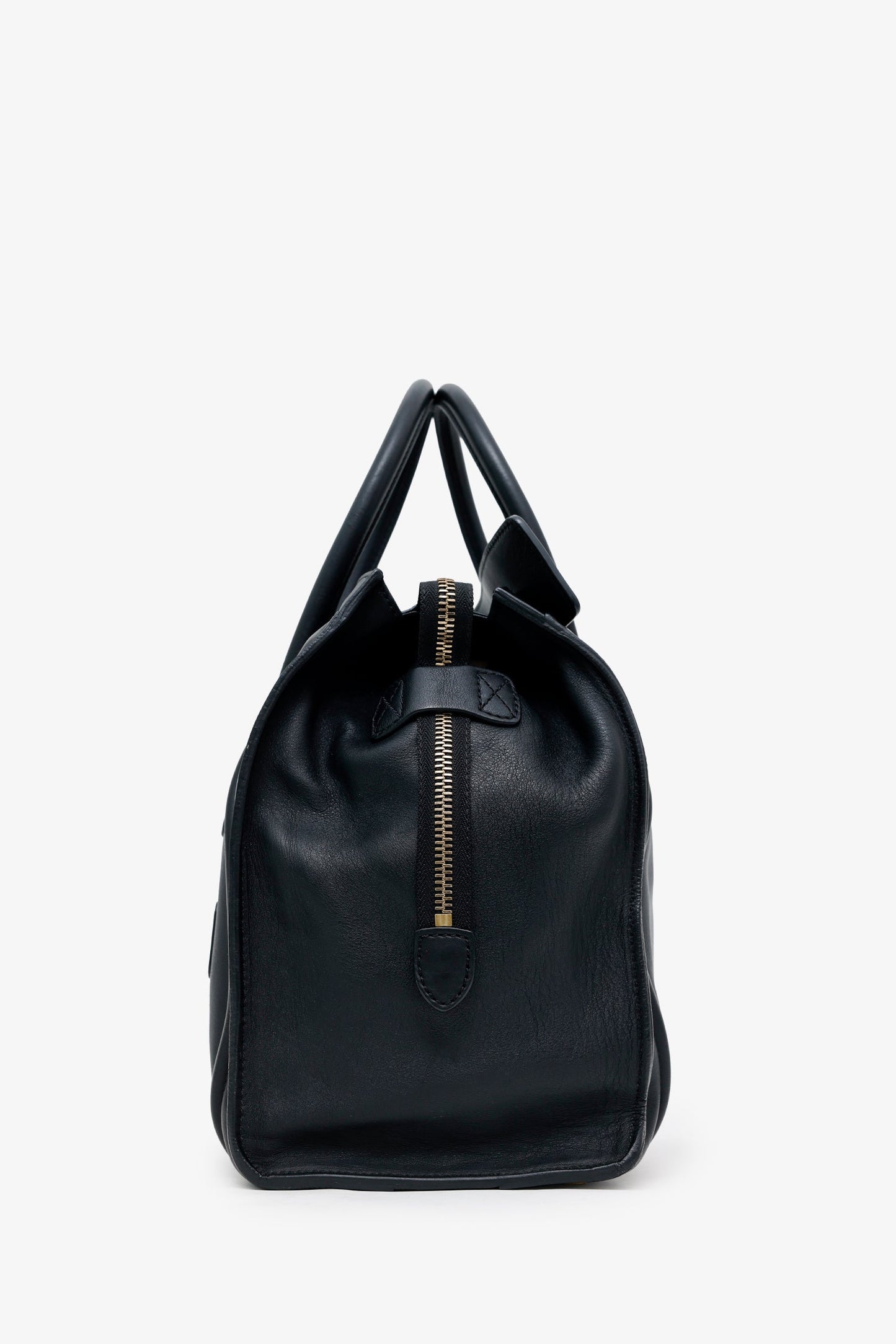 Celine Black Leather Micro Luggage Tote