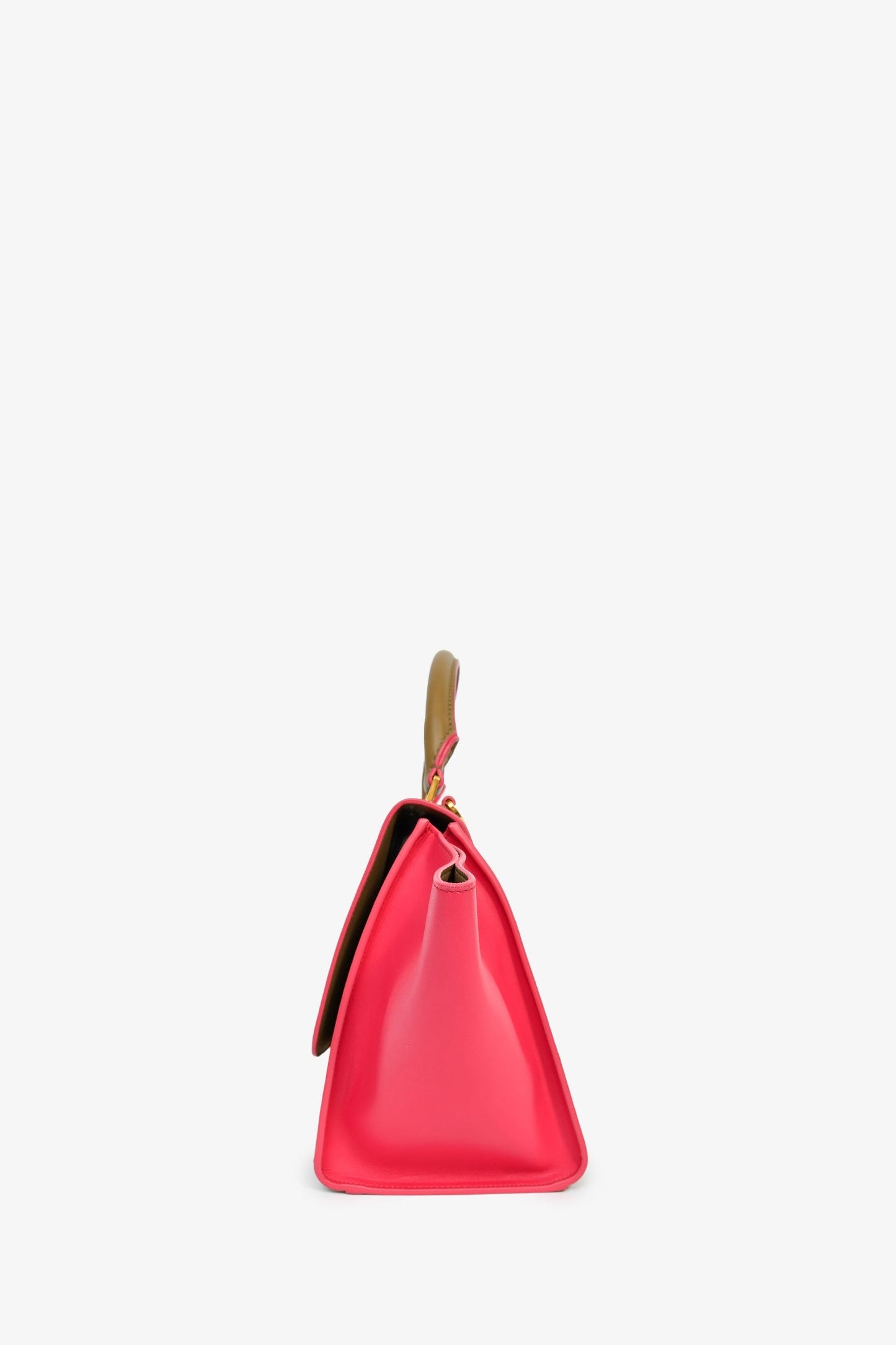 Celine Taupe/Pink Leather Bicolour Medium Trapeze Top Handle With Strap