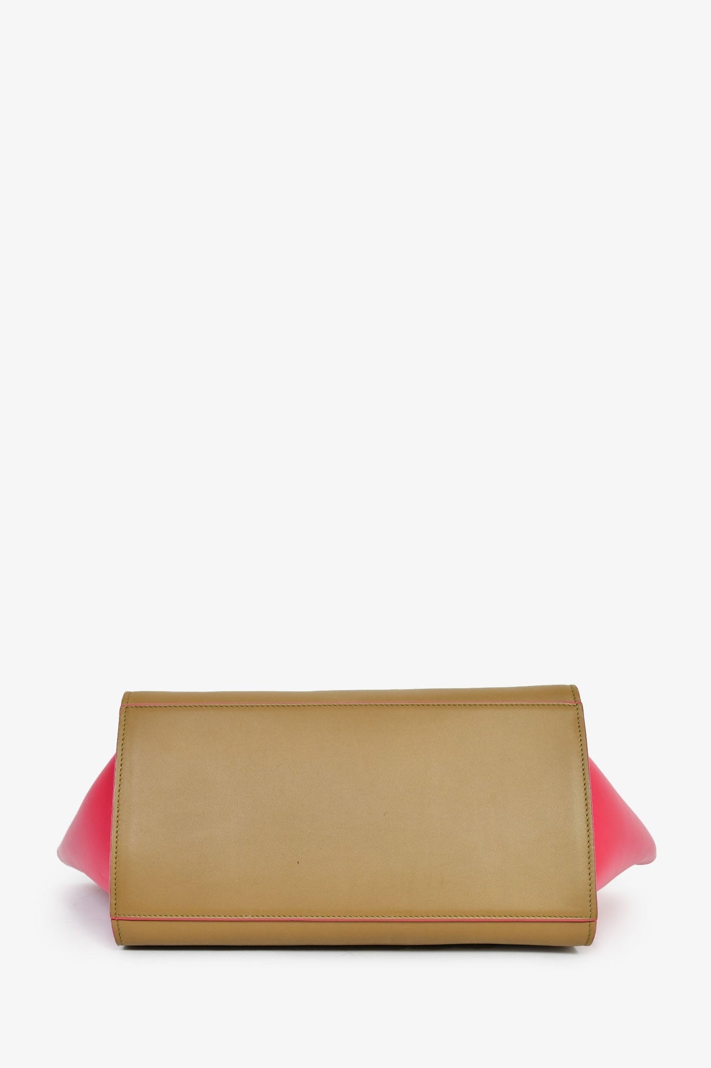Celine Taupe/Pink Leather Bicolour Medium Trapeze Top Handle With Strap