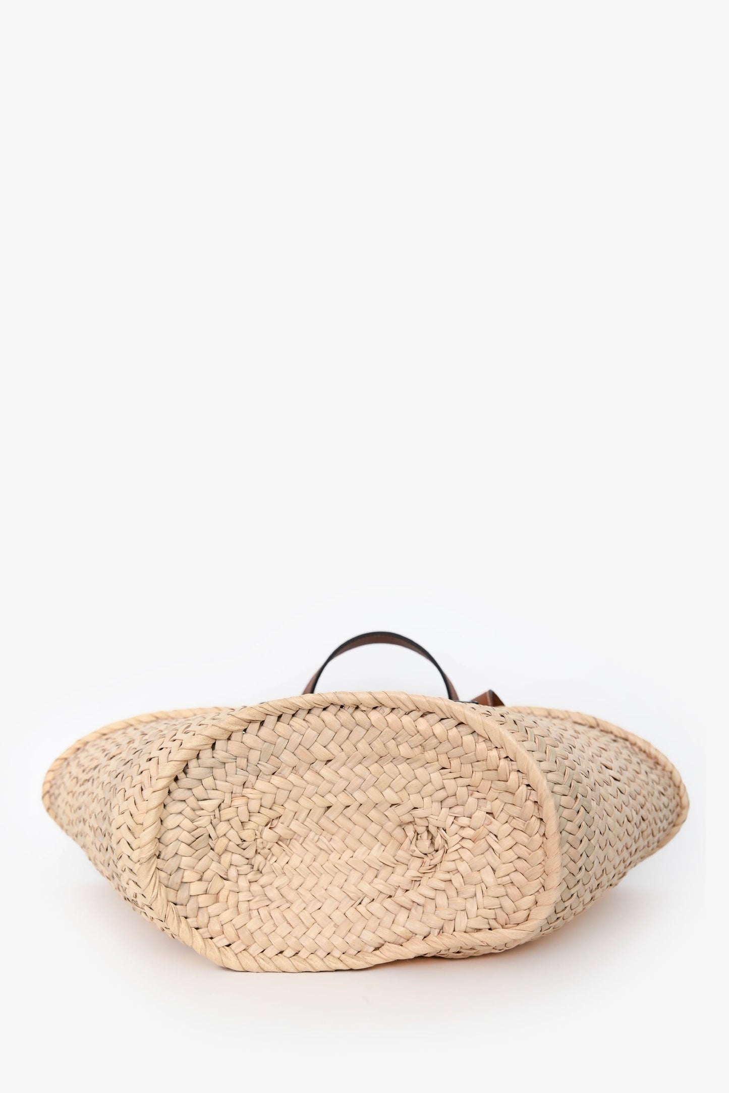 Loewe Navy/Brown Raffia Medium Basket Tote Bag