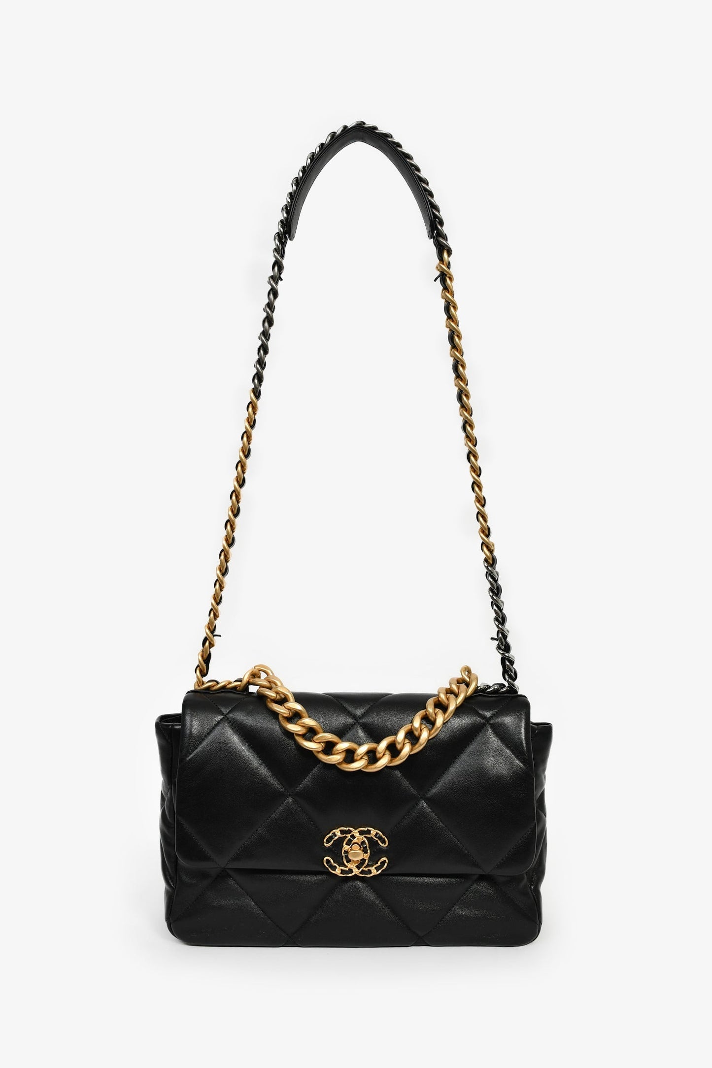 Chanel™ Black Leather Medium 19 Flap Bag