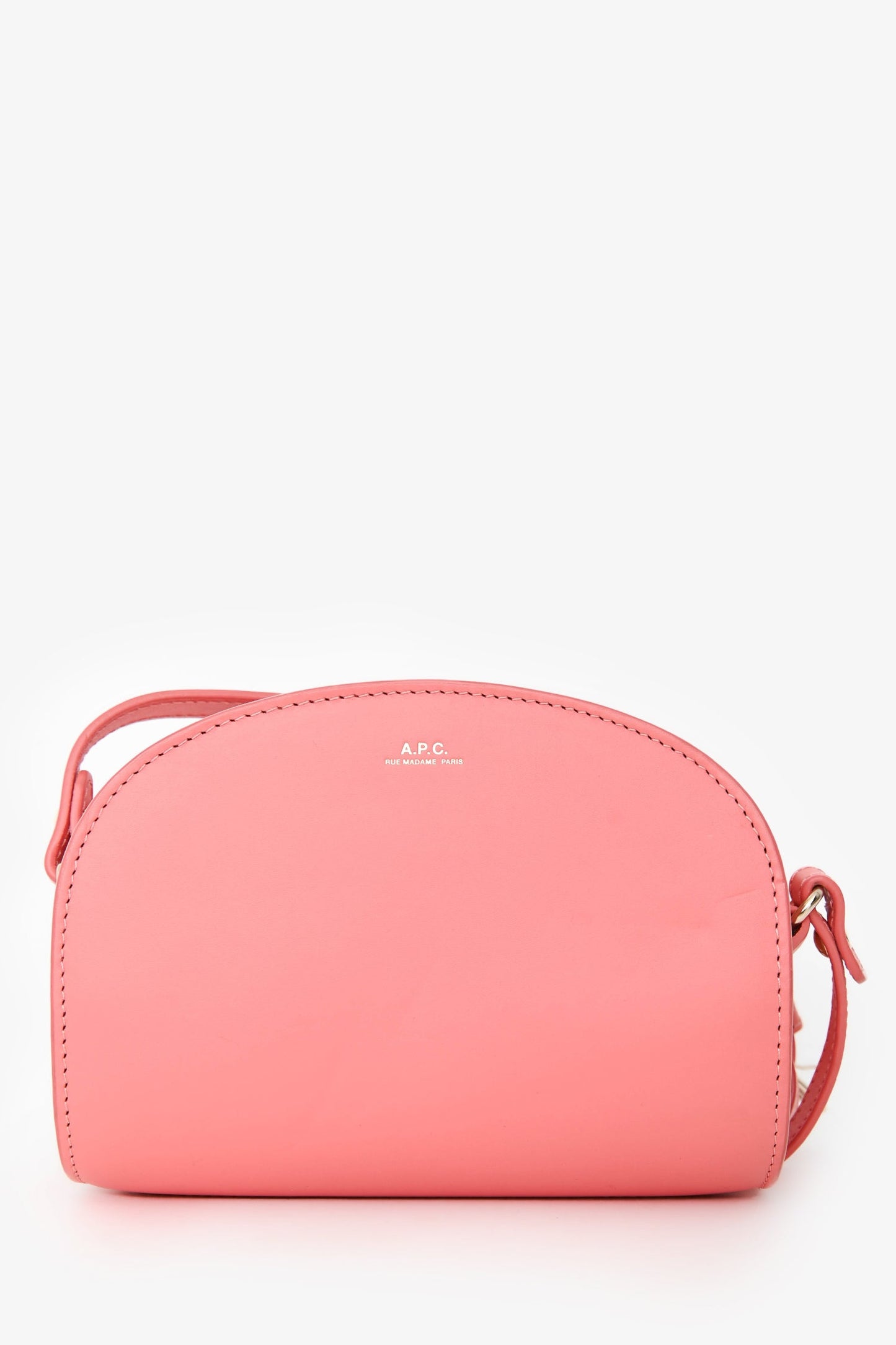 A.P.C. Pink Leather Demi Lune Crossbody Bag