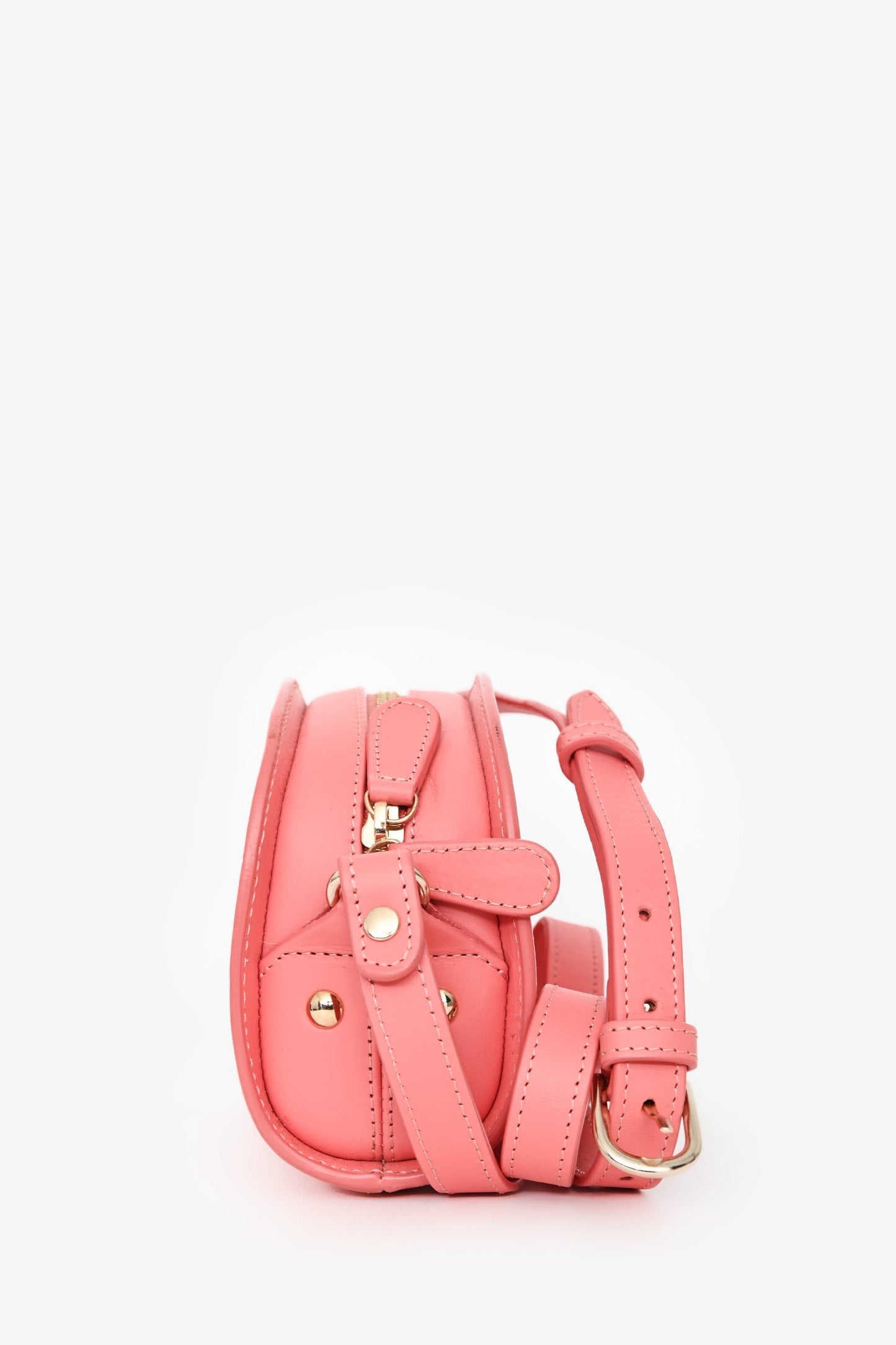A.P.C. Pink Leather Demi Lune Crossbody Bag