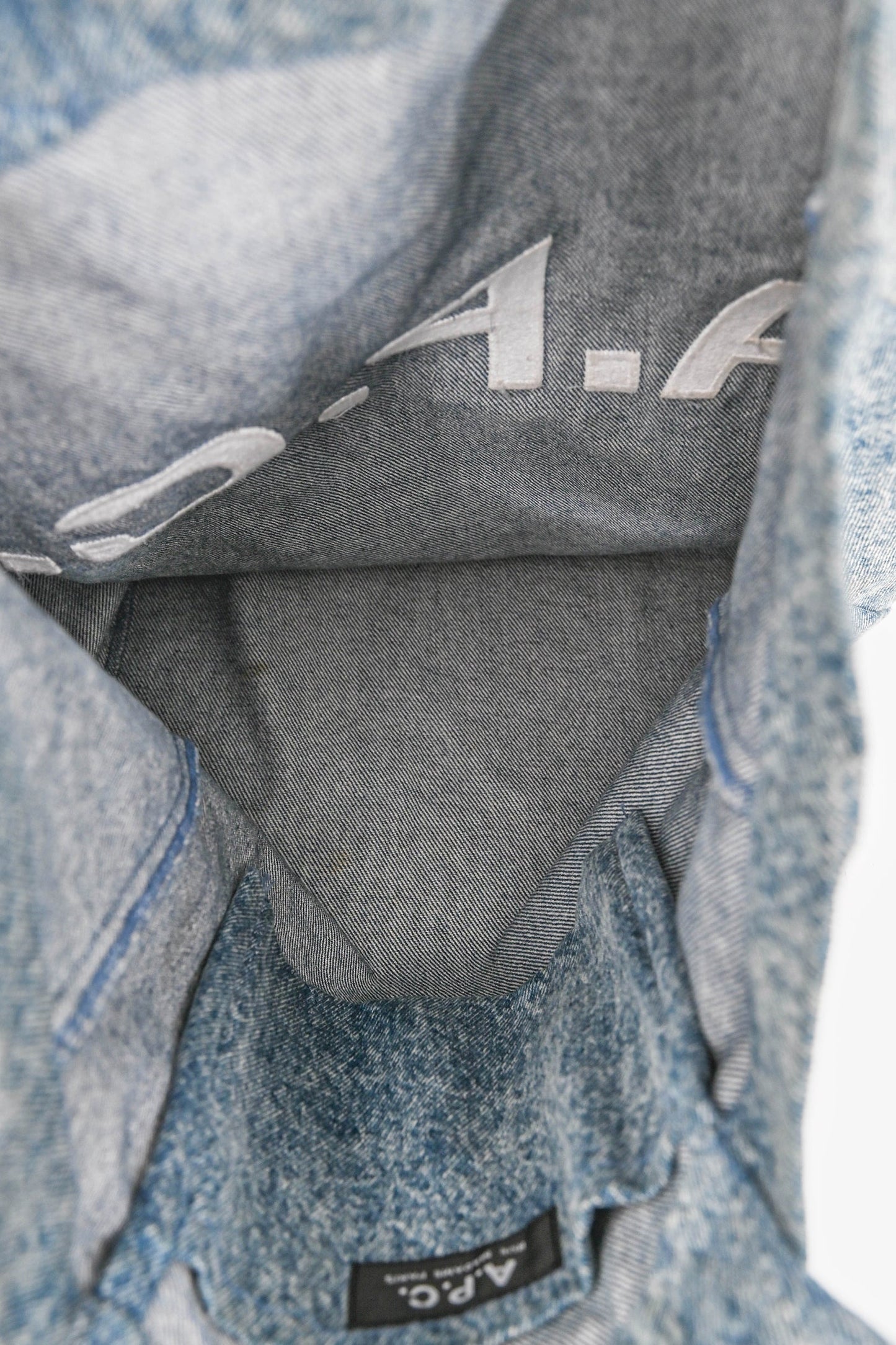 A.P.C. Blue Denim Logo Tote