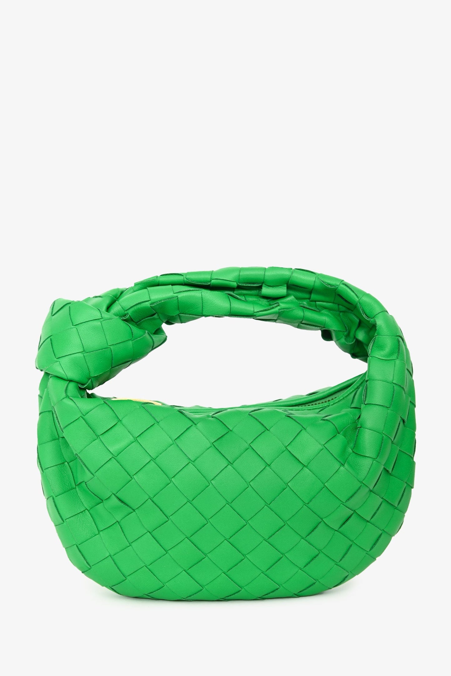Bottega Veneta Green Leather Intrecciato Mini Jodie