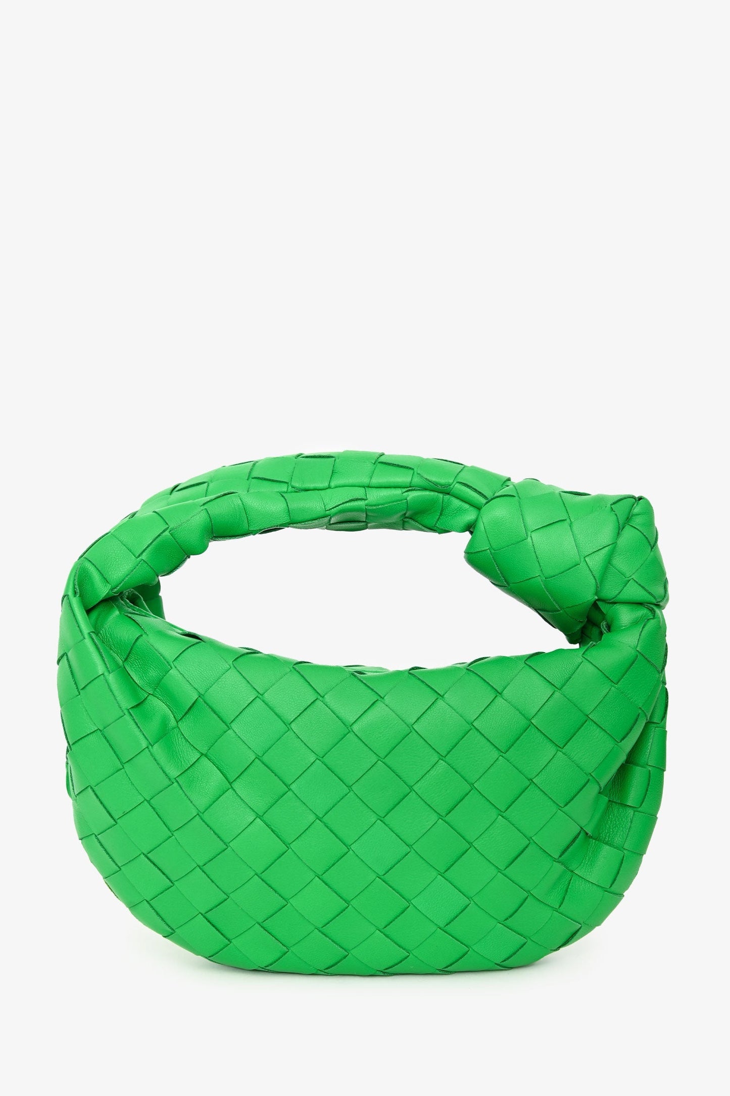 Bottega Veneta Green Leather Intrecciato Mini Jodie