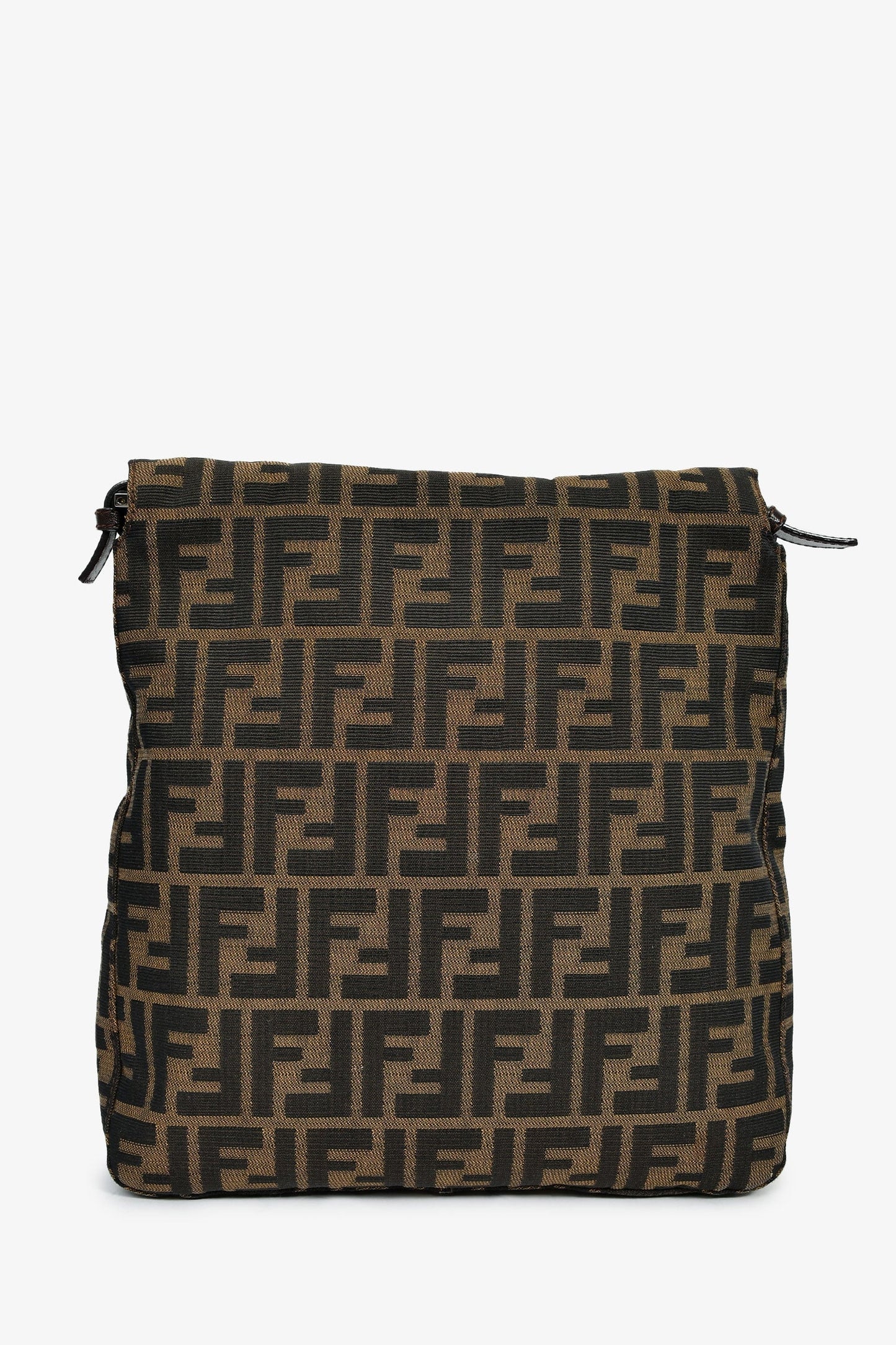 Fendi Brown FF Zucca Canvas Square Baguette Shoulder Bag
