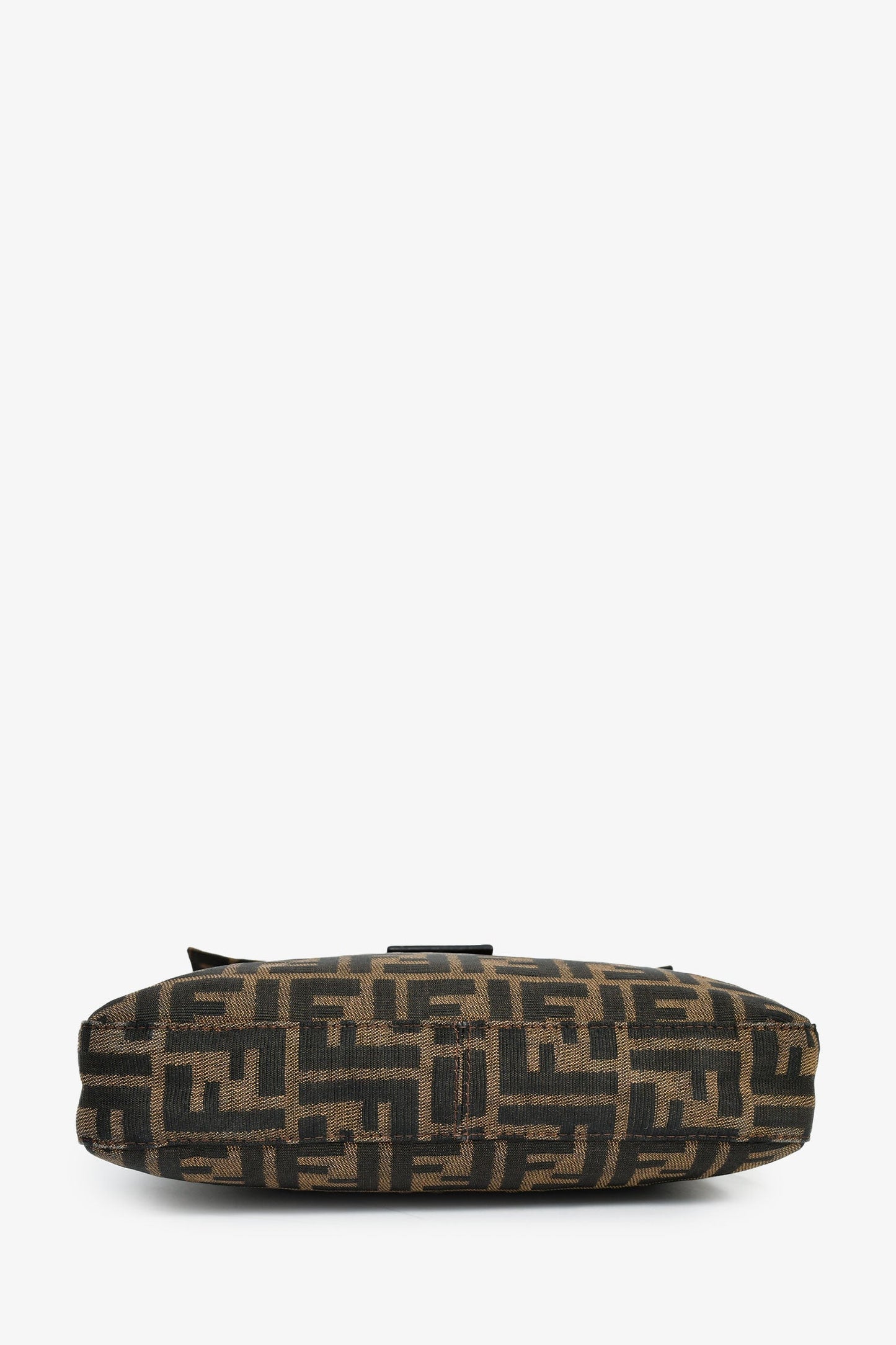 Fendi Brown FF Zucca Canvas Square Baguette Shoulder Bag