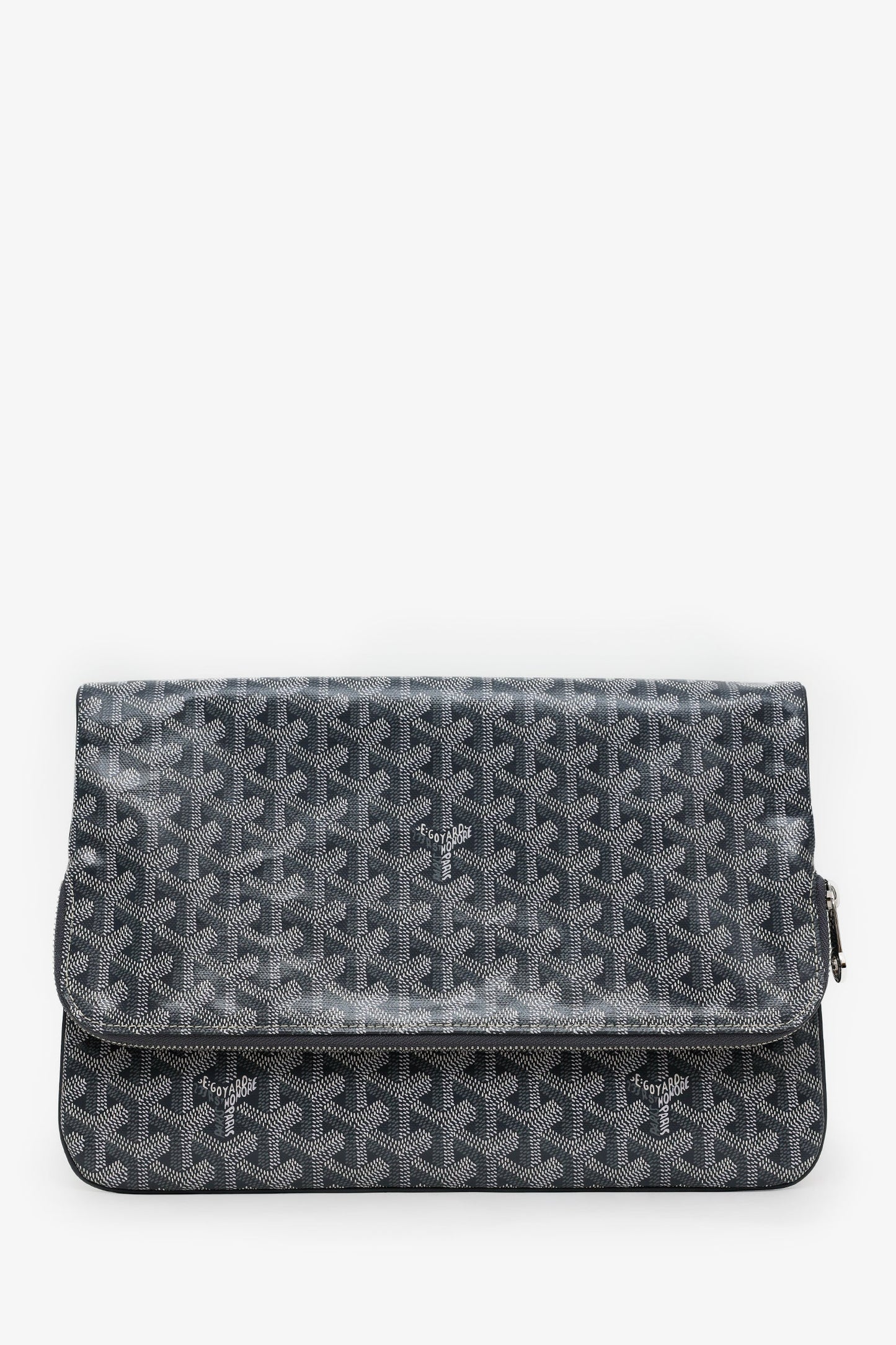 Goyard Grey Goyardine Leather 'Sainte Marie' GM Clutch