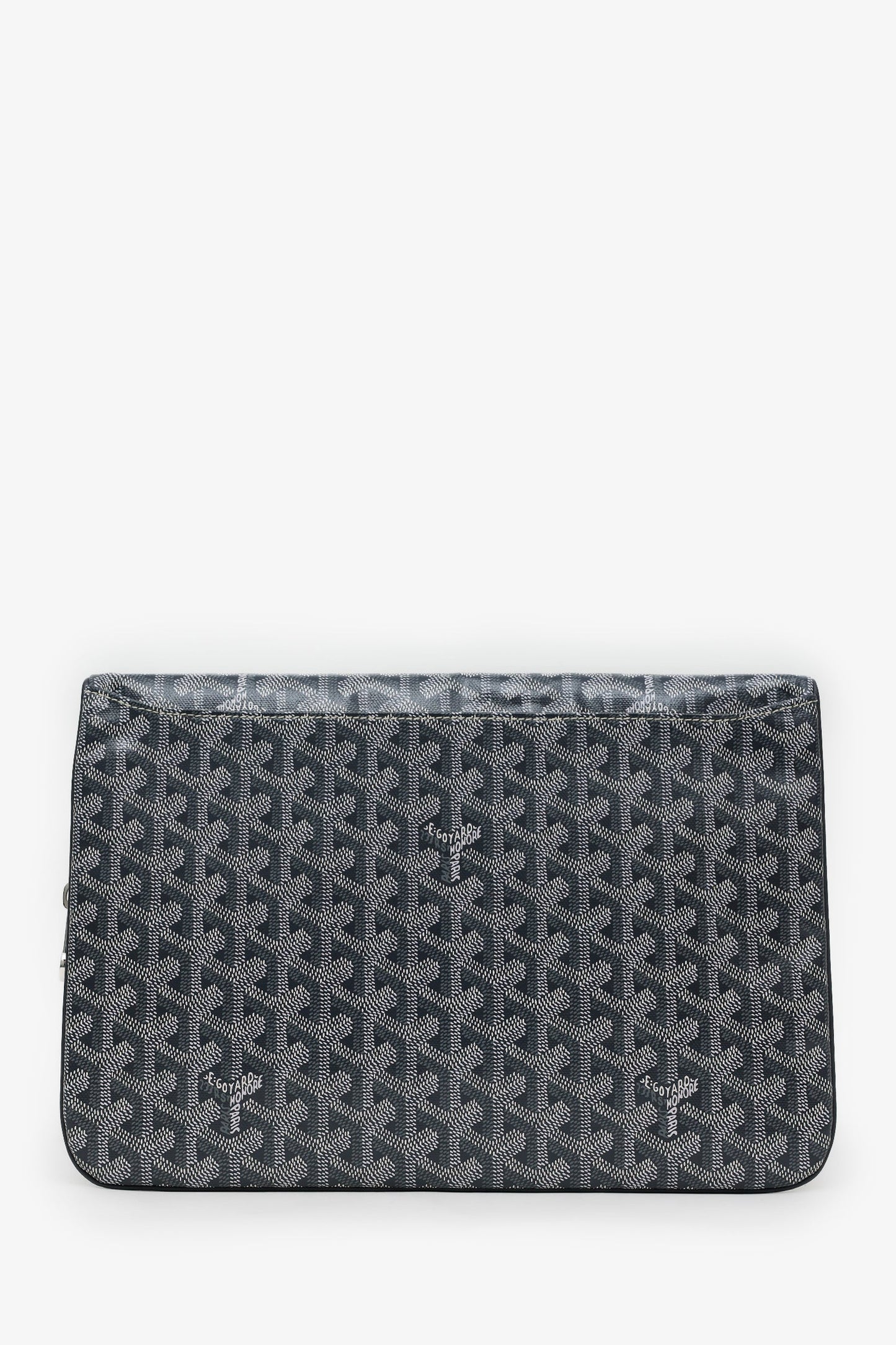 Goyard Grey Goyardine Leather 'Sainte Marie' GM Clutch