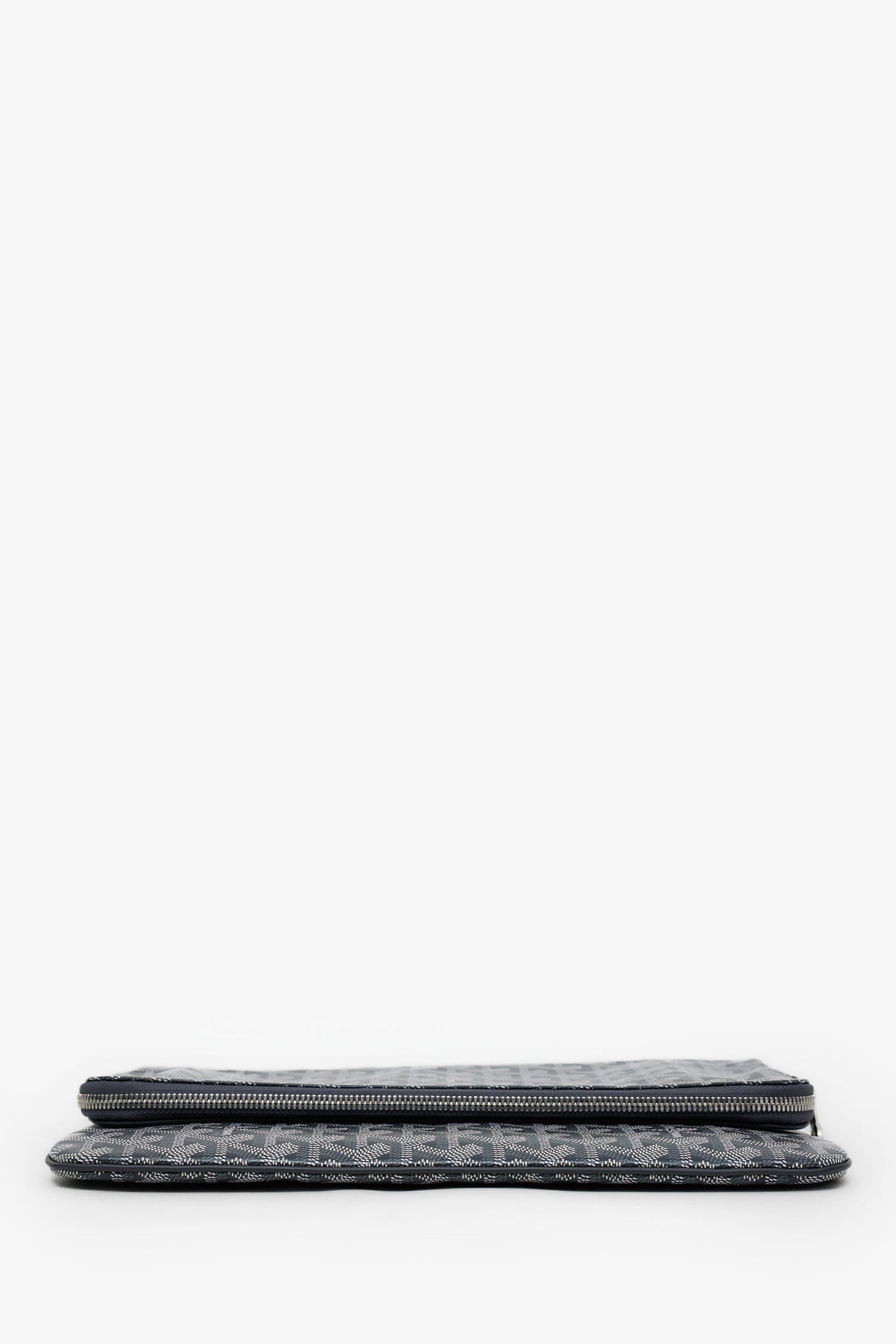 Goyard Grey Goyardine Leather 'Sainte Marie' GM Clutch