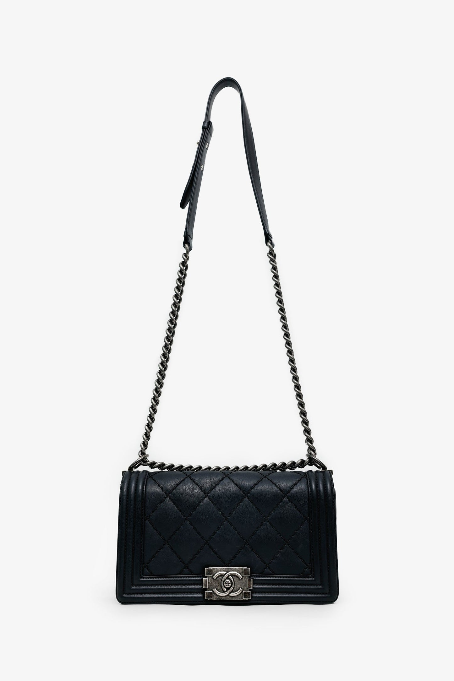 Chanel™ 2013-14 Black Lambskin Medium Boy Bag