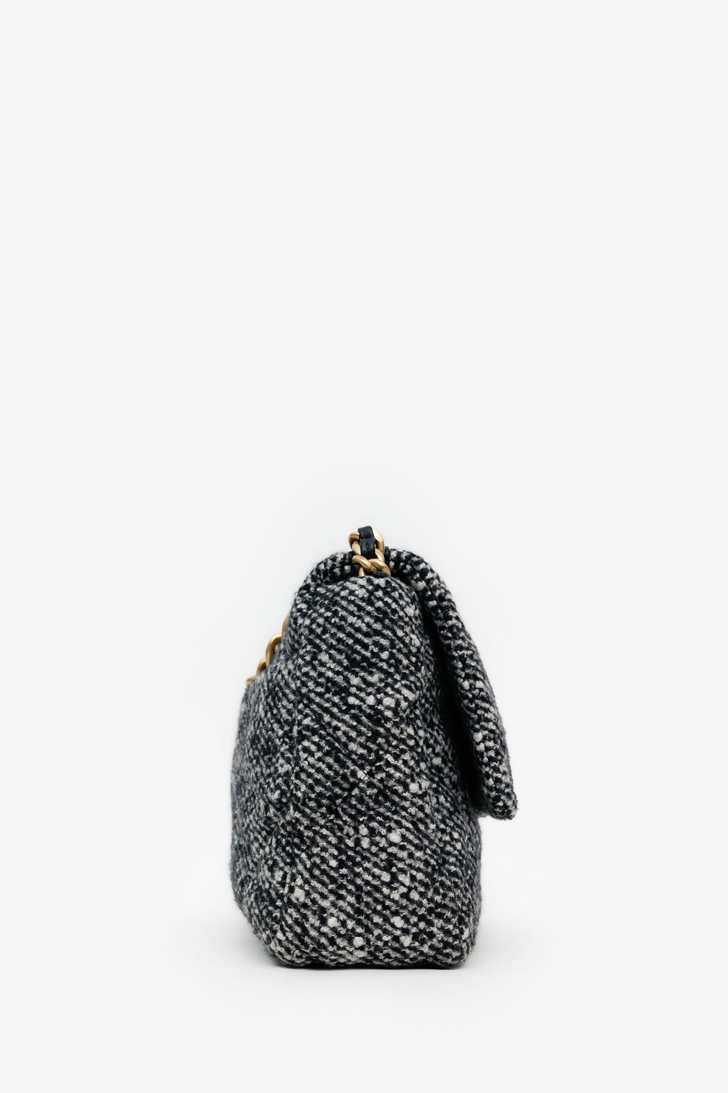 Chanel™ Black/Gray Tweed Medium 19 Flap Bag
