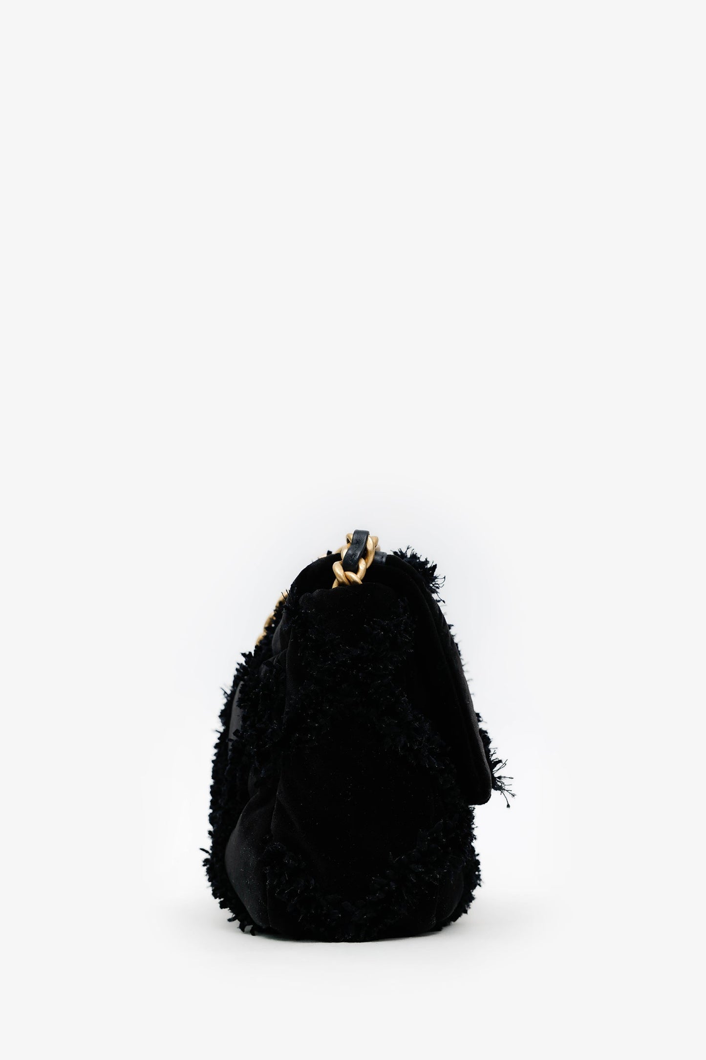 Chanel™ Black Quilted Velvet Small 19 Flap Bag