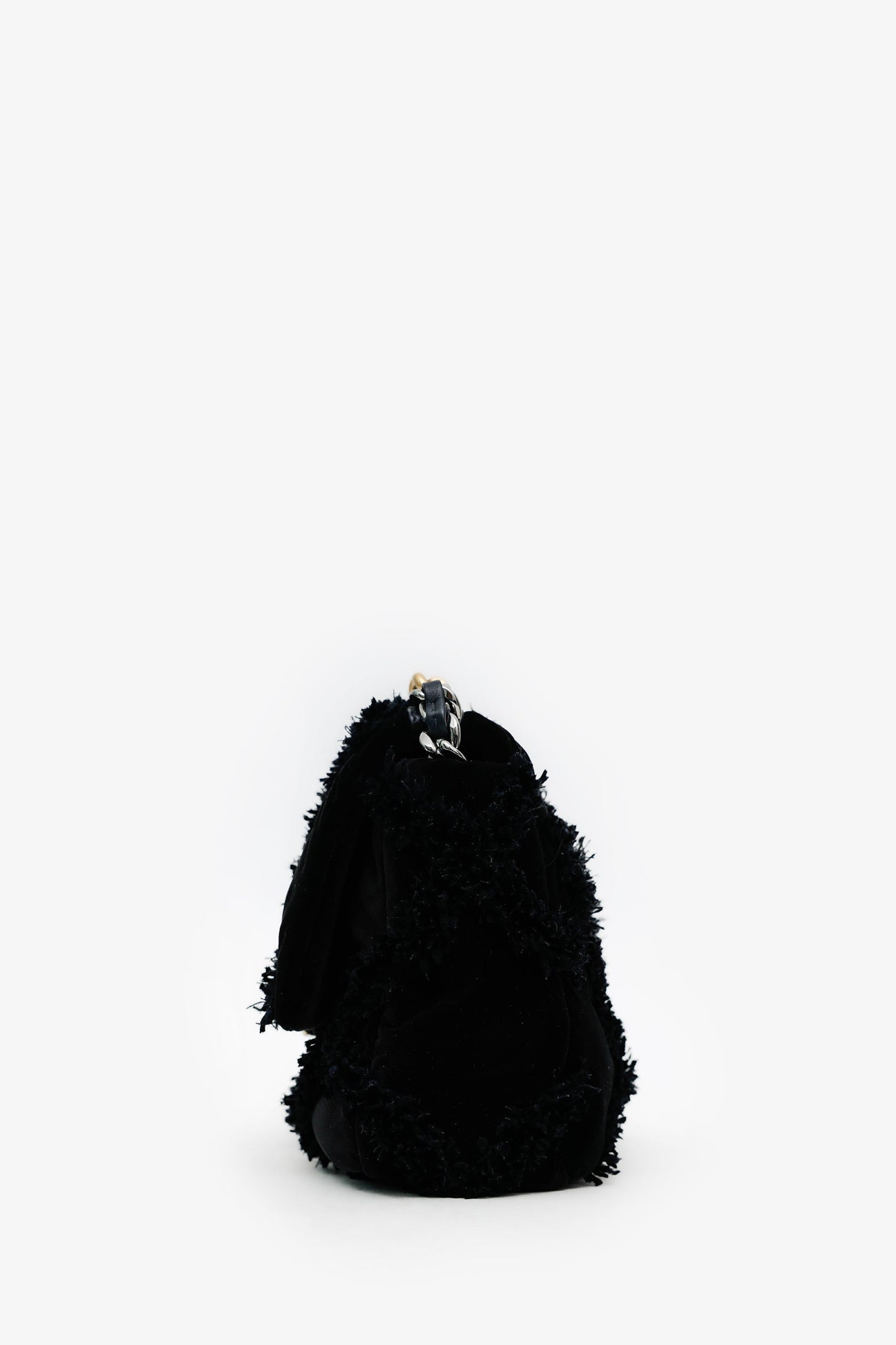 Chanel™ Black Quilted Velvet Small 19 Flap Bag